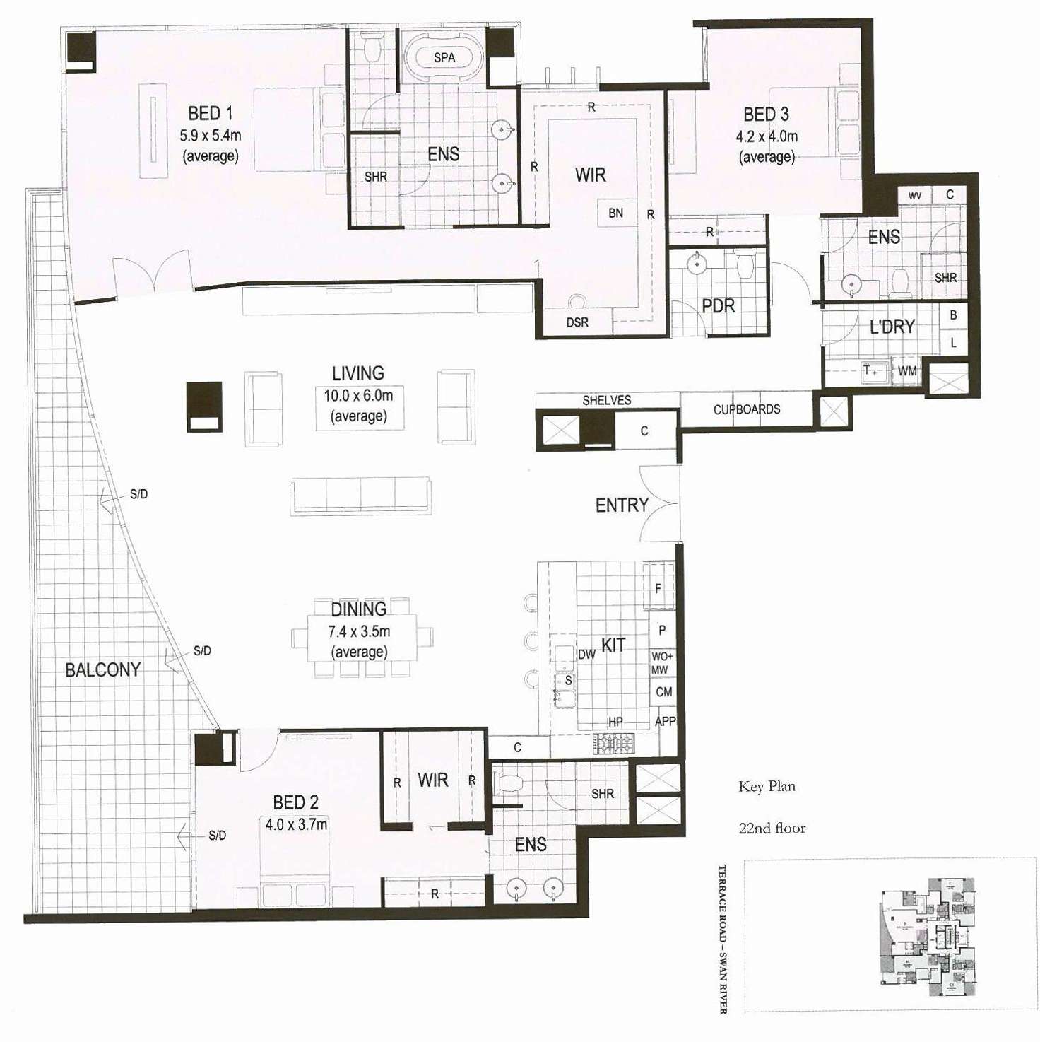 Floorplan of Homely apartment listing, 117/90 Terrace Road, East Perth WA 6004