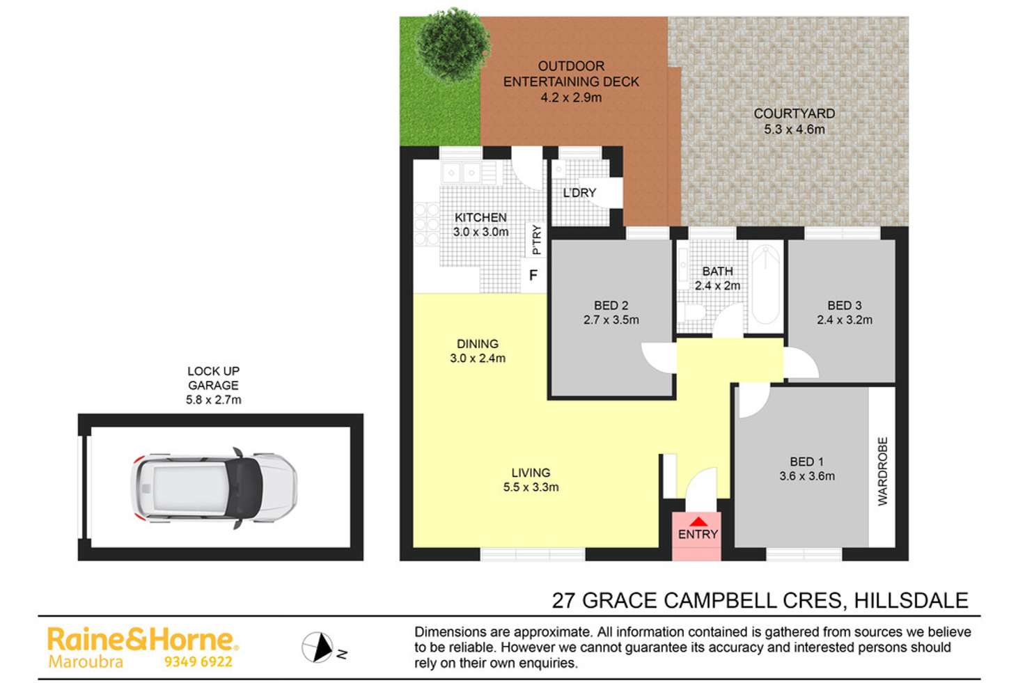 Floorplan of Homely townhouse listing, 2/27 GRACE CAMPBELL CRESCENT, Hillsdale NSW 2036