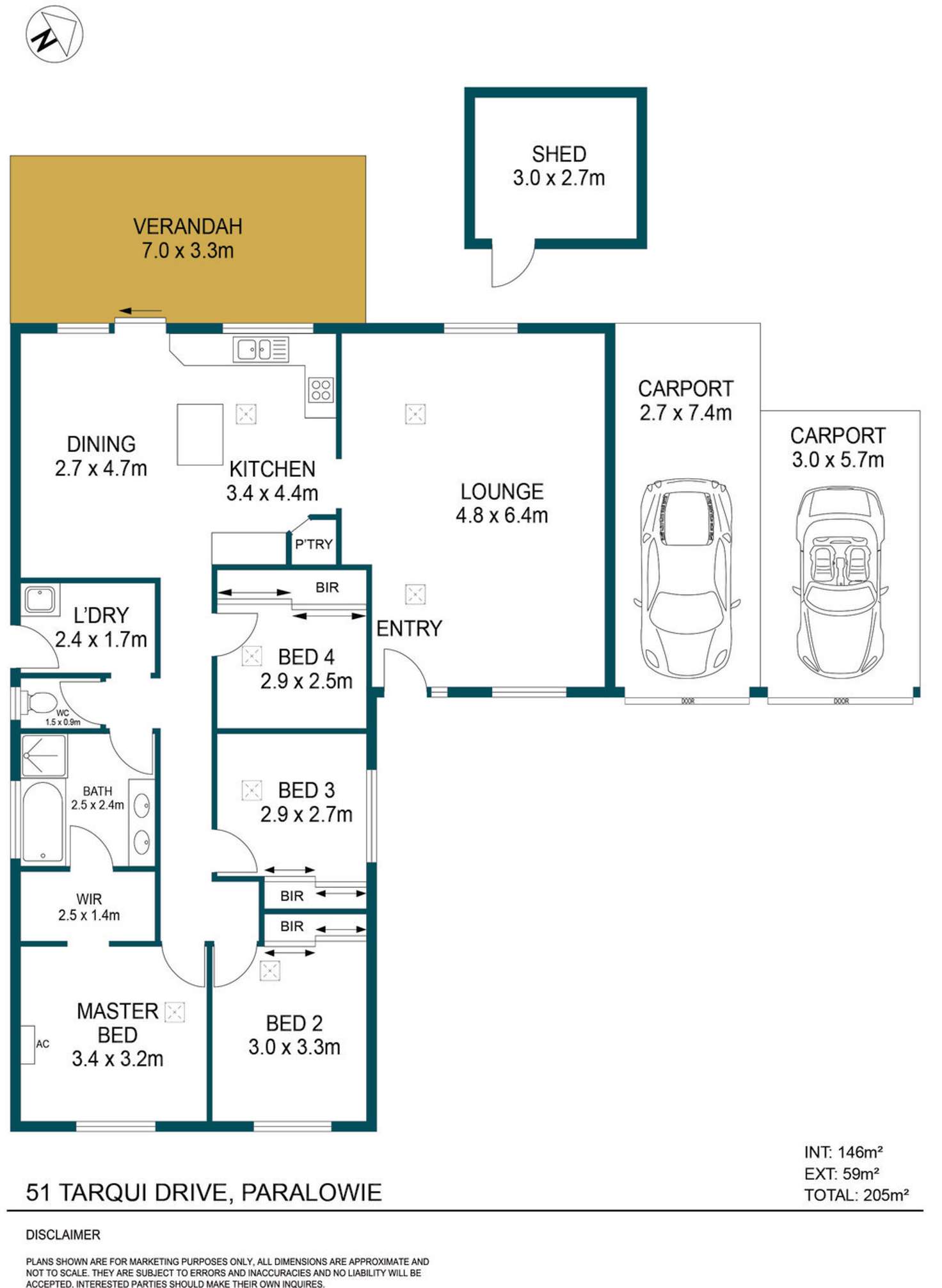 Floorplan of Homely house listing, 51 Tarqui Drive, Paralowie SA 5108