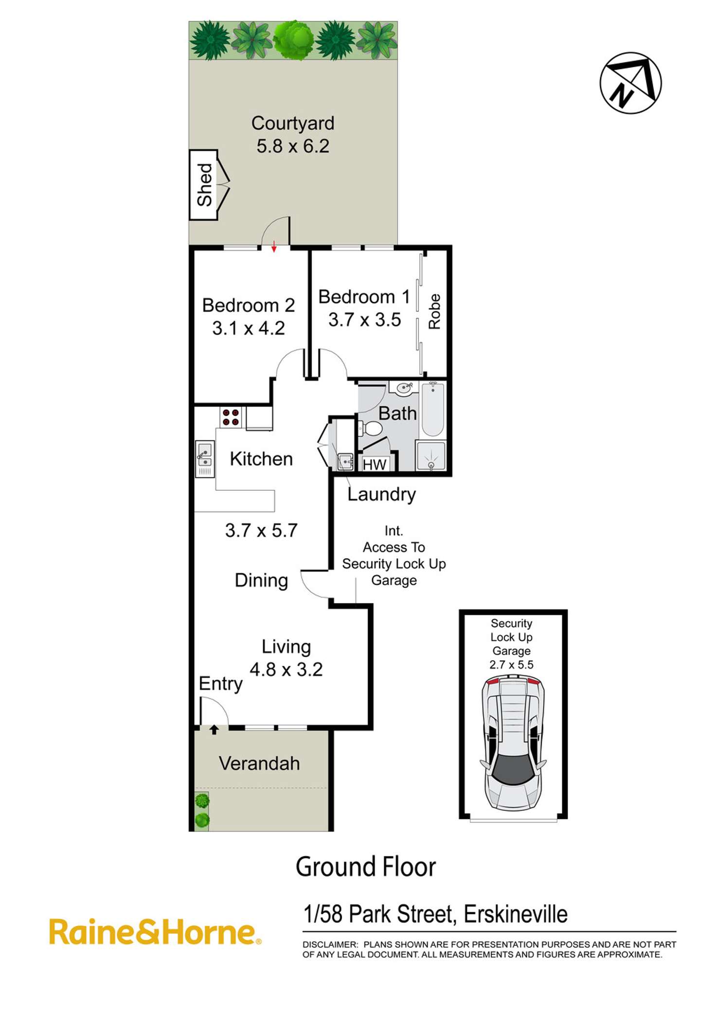 Floorplan of Homely apartment listing, 1/58 Park Street, Erskineville NSW 2043