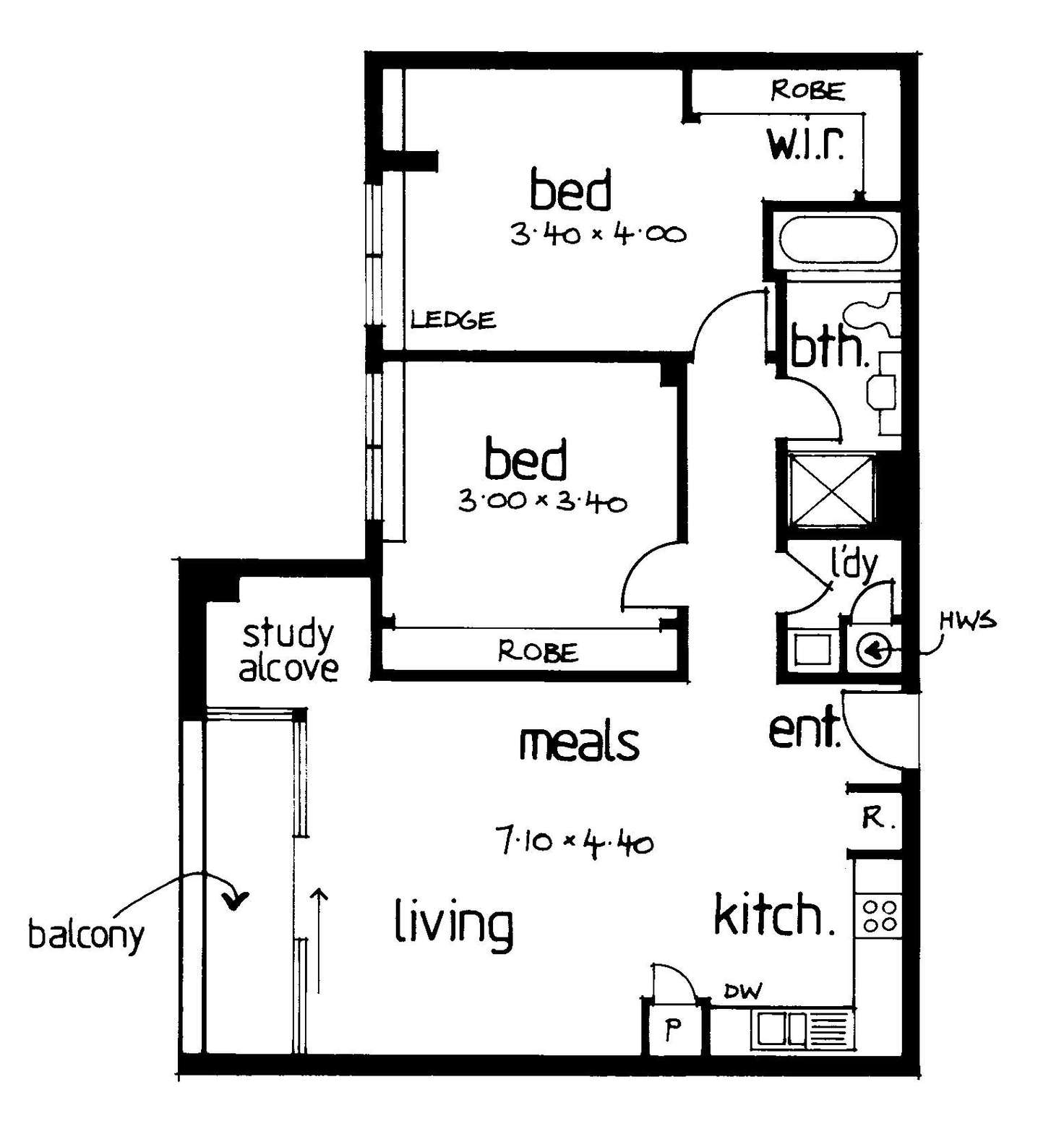Floorplan of Homely apartment listing, 512/118 Russell Street, Melbourne VIC 3000