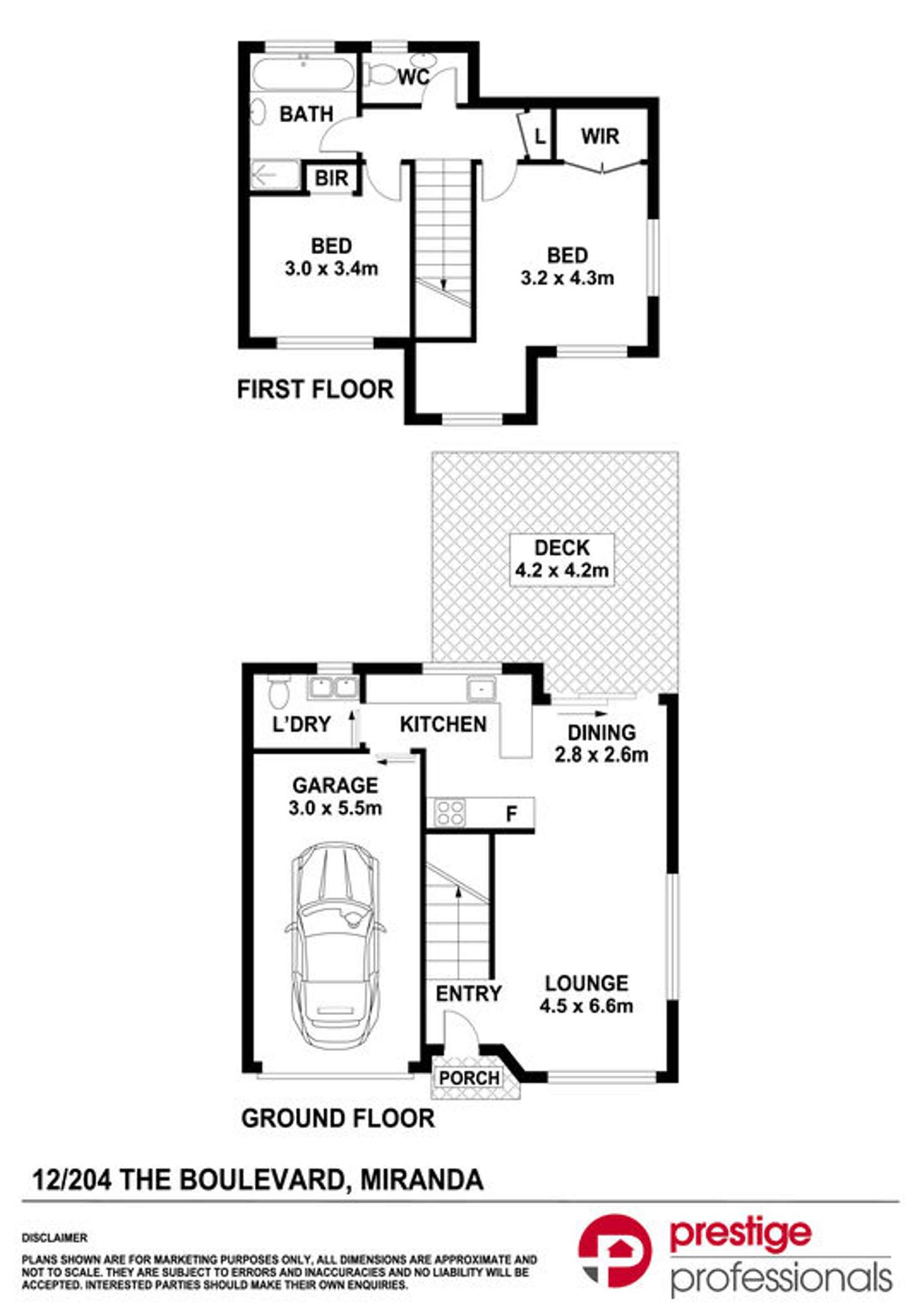 Floorplan of Homely townhouse listing, 12/204 The Boulevarde, Miranda NSW 2228