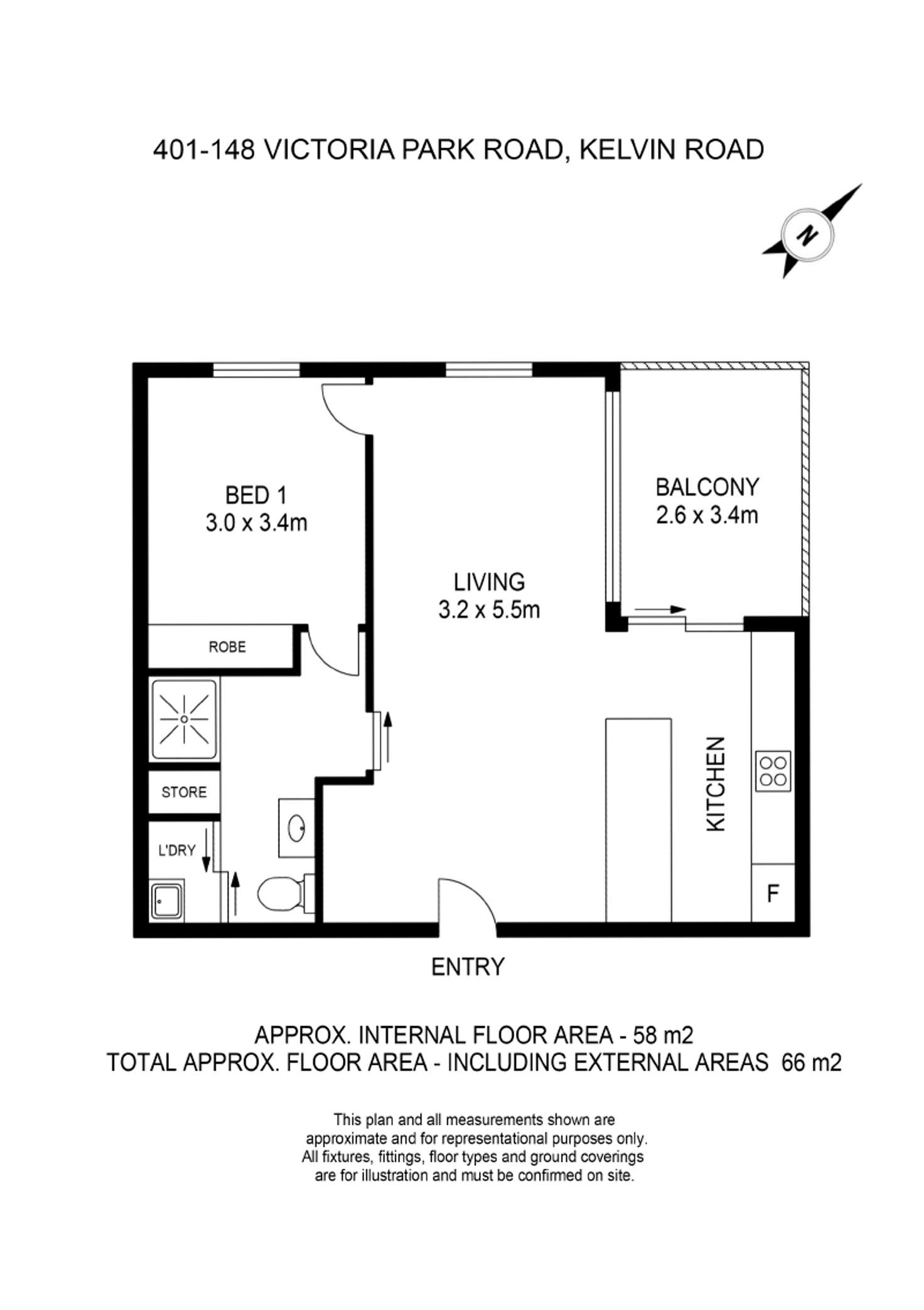 Floorplan of Homely unit listing, 401/148 Victoria Park Road, Kelvin Grove QLD 4059