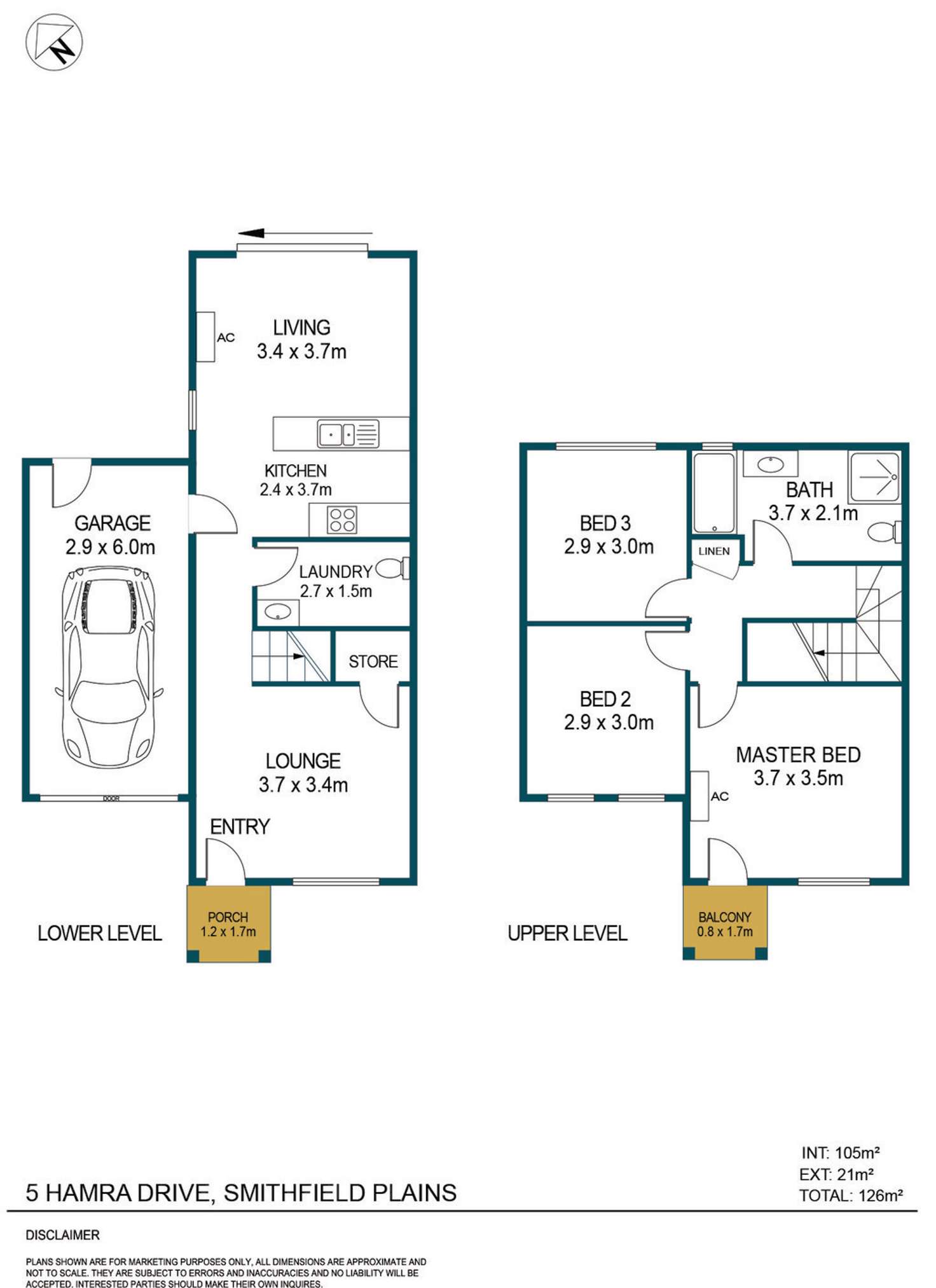 Floorplan of Homely house listing, 5 Hamra Drive, Smithfield SA 5114