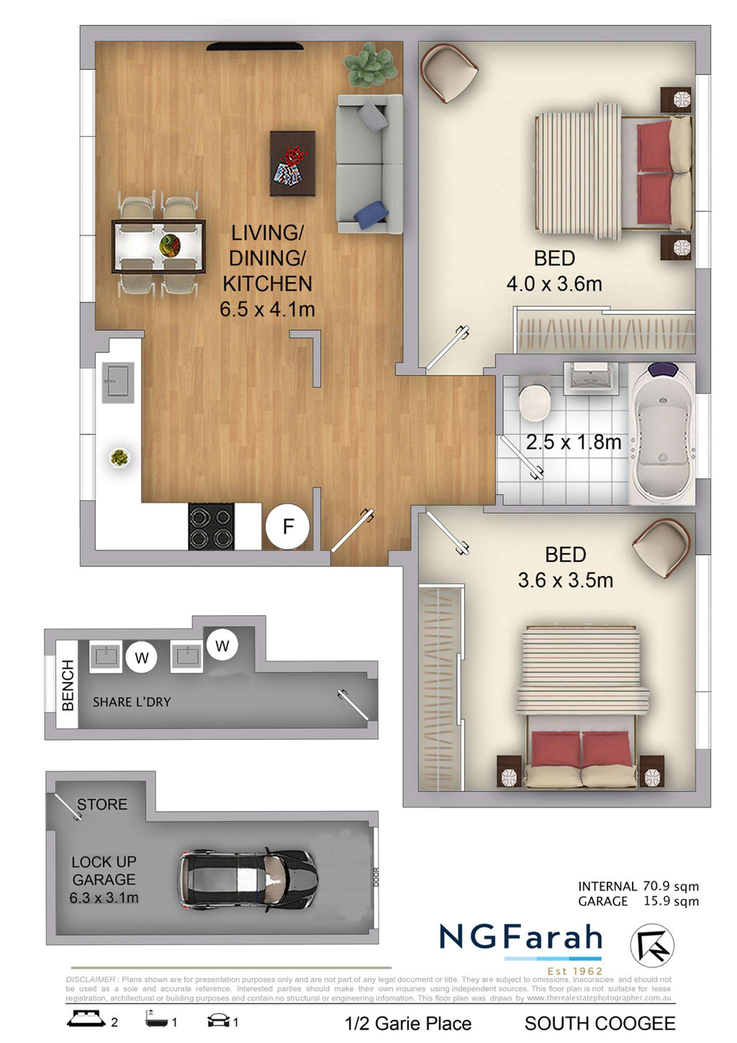 Floorplan of Homely apartment listing, 1/2 Garie Place, South Coogee NSW 2034