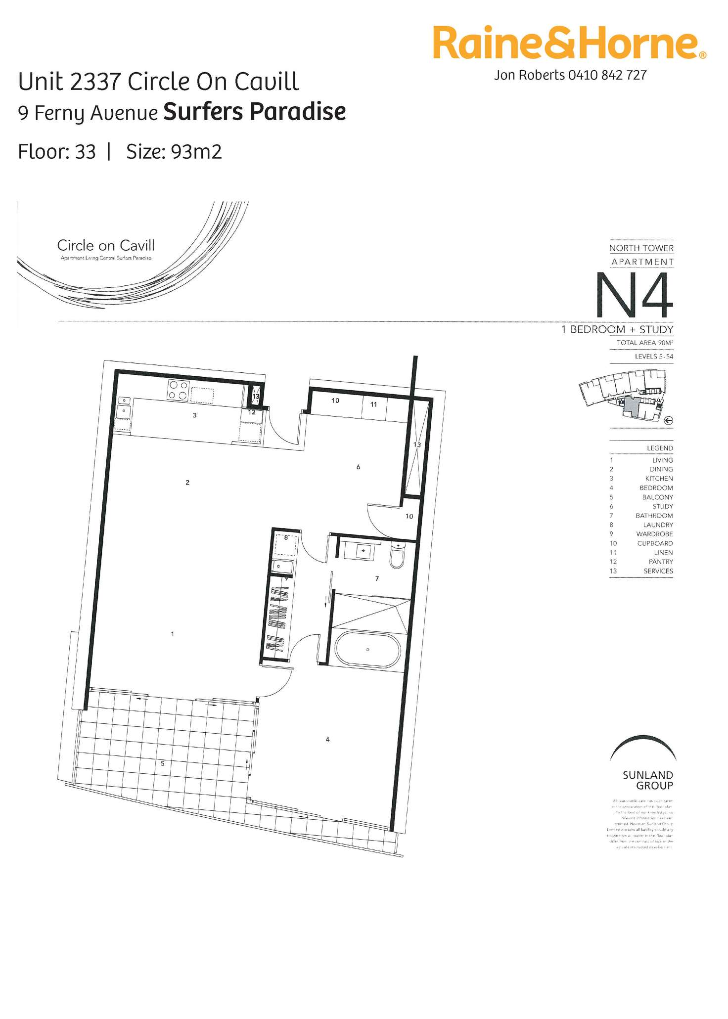 Floorplan of Homely apartment listing, 2337 Circle on Cavill, 9 Ferny Avenue, Surfers Paradise QLD 4217