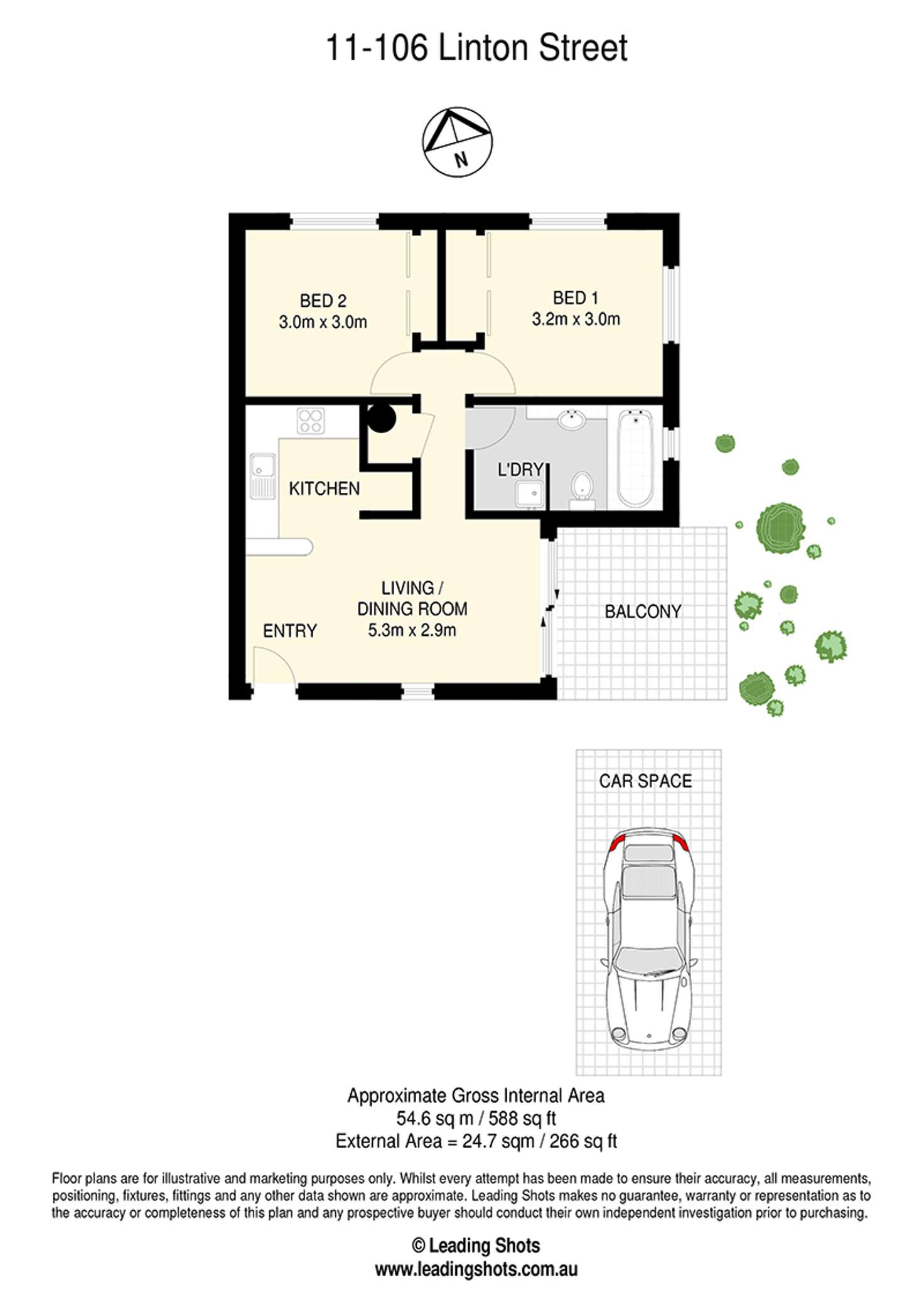 Floorplan of Homely apartment listing, 11/106 Linton Street, Kangaroo Point QLD 4169