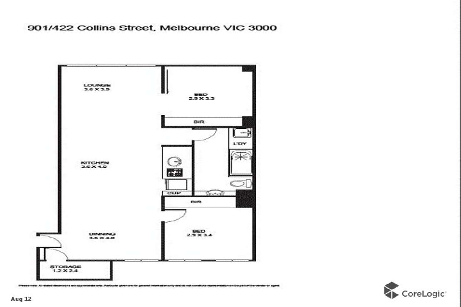 Floorplan of Homely apartment listing, 901/422 Collins Street, Melbourne VIC 3000