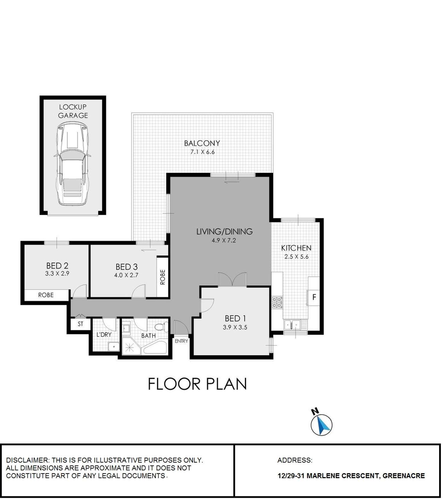 Floorplan of Homely apartment listing, 12/29-31 Marlene Crescent, Greenacre NSW 2190