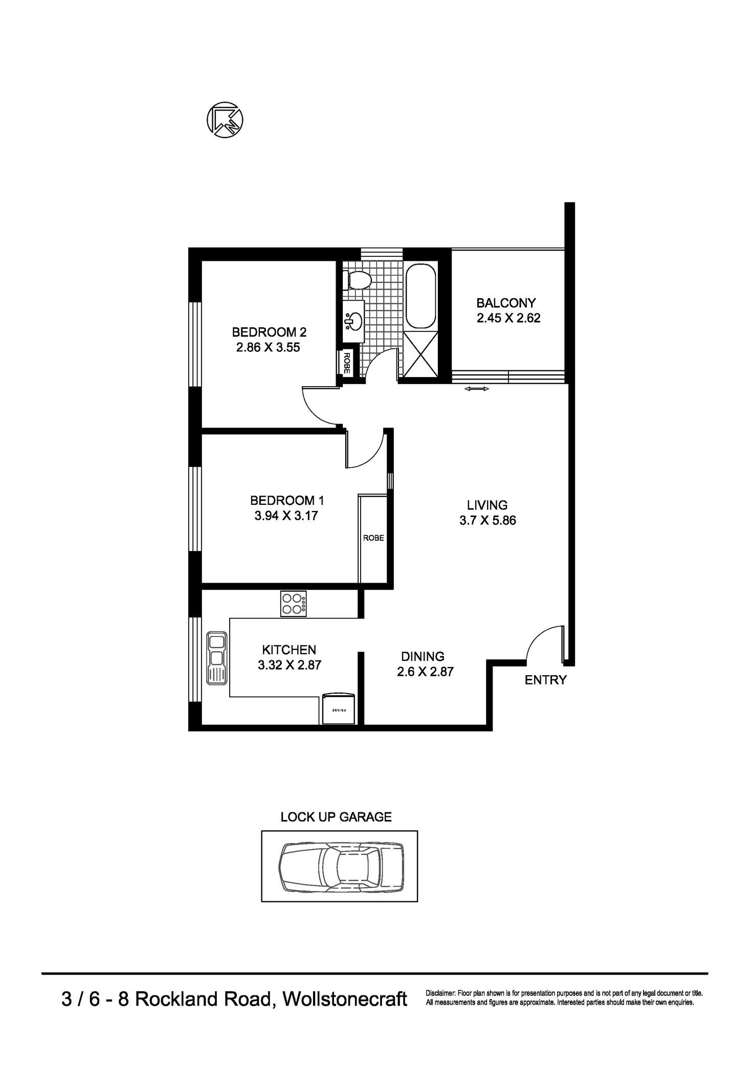 Floorplan of Homely apartment listing, 3/6-8 Rocklands Road, Wollstonecraft NSW 2065