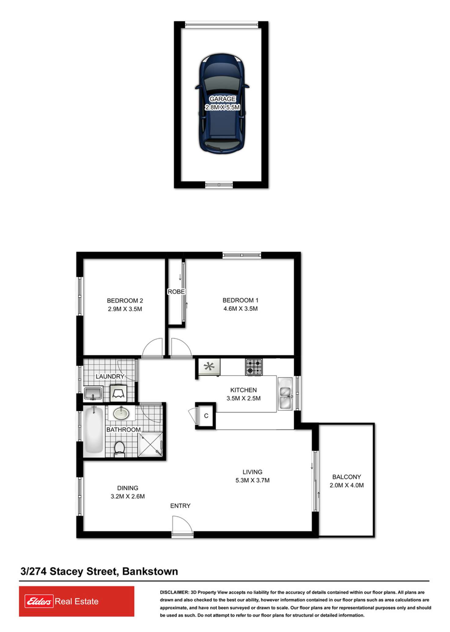 Floorplan of Homely unit listing, 3/274 Stacey Street, Bankstown NSW 2200