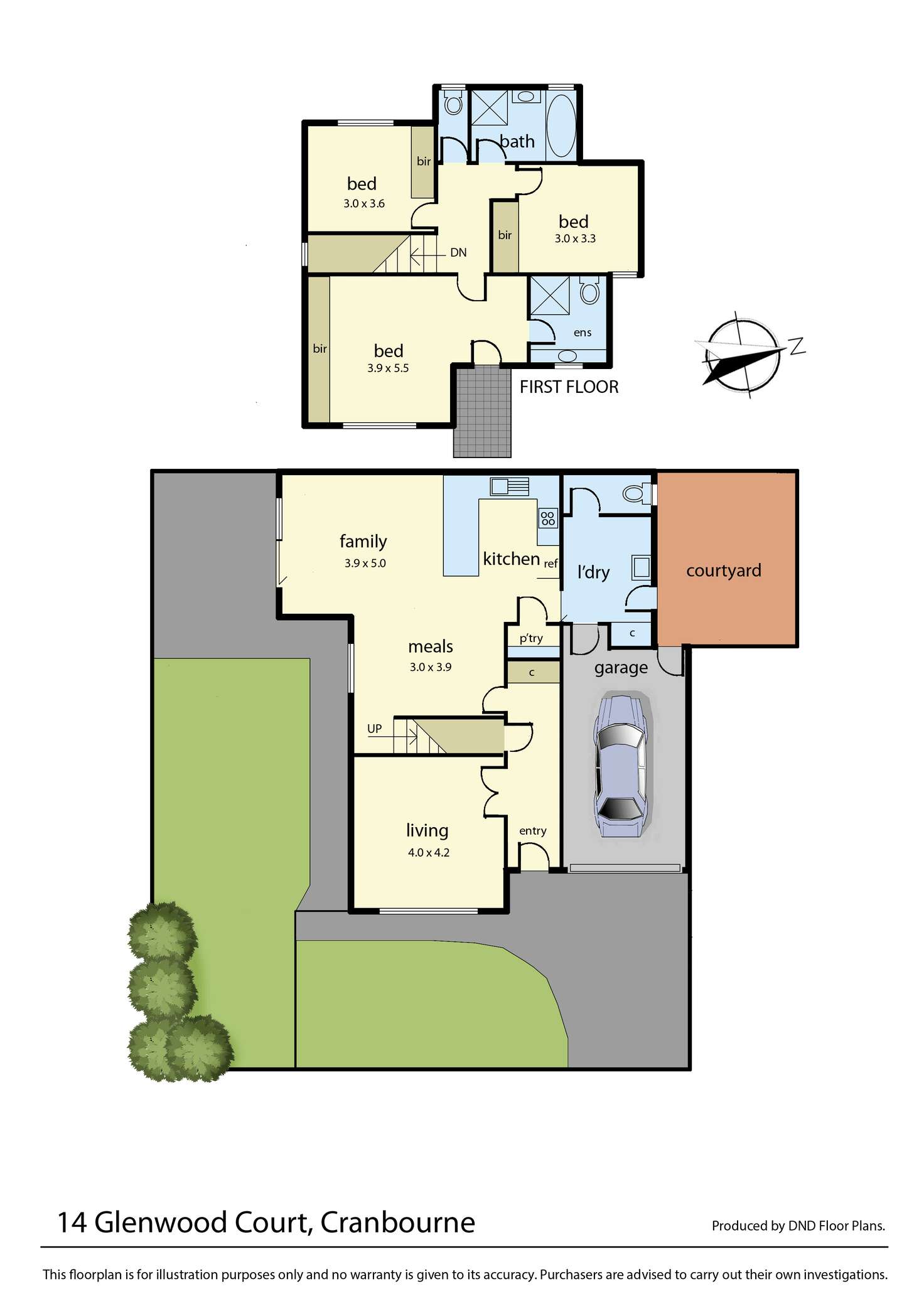 Floorplan of Homely house listing, 14 Glenwood Court, Cranbourne VIC 3977