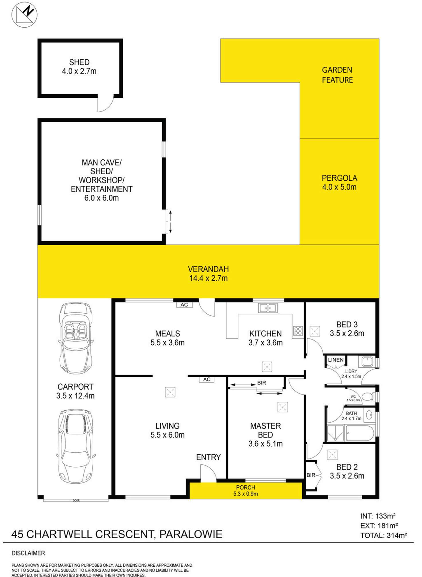 Floorplan of Homely house listing, 45 Chartwell Crescent, Paralowie SA 5108