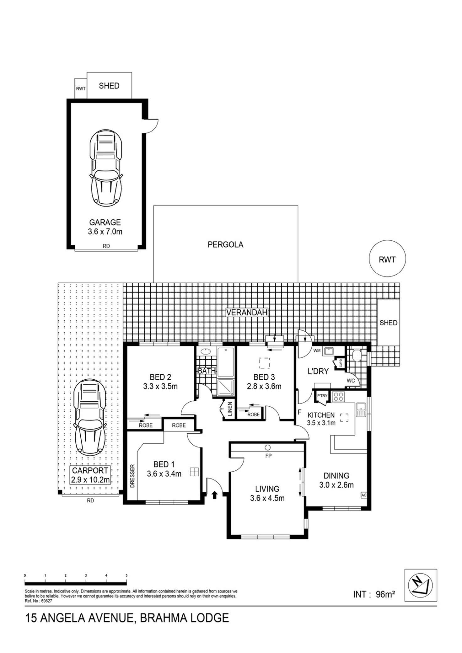 Floorplan of Homely house listing, 15 Angela Avenue, Brahma Lodge SA 5109