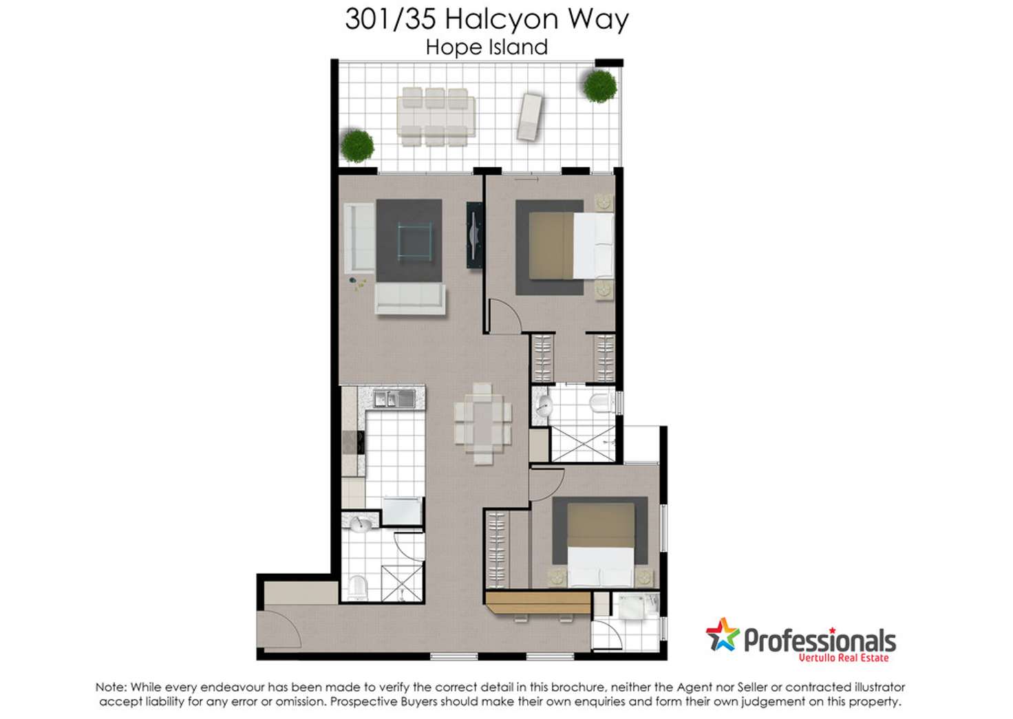 Floorplan of Homely apartment listing, 301/35 Halcyon Way, Hope Island QLD 4212