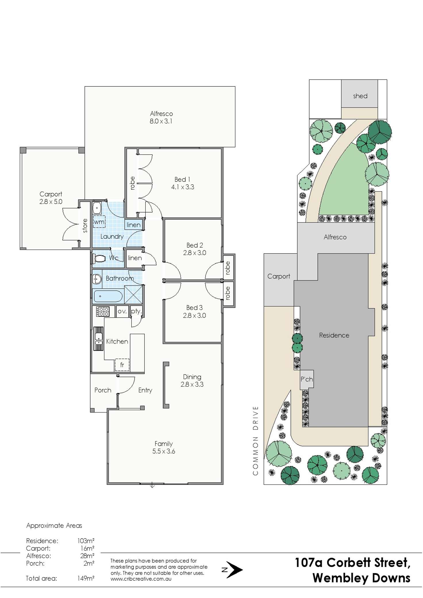 Floorplan of Homely semiDetached listing, 107A Corbett Street, Wembley Downs WA 6019