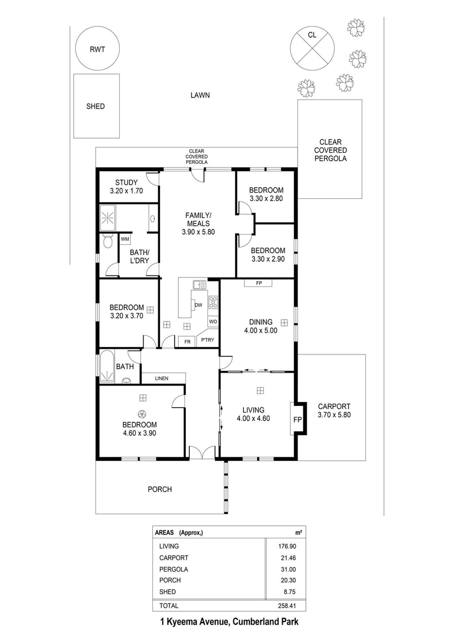 Floorplan of Homely house listing, 1 Kyeema Ave, Cumberland Park SA 5041