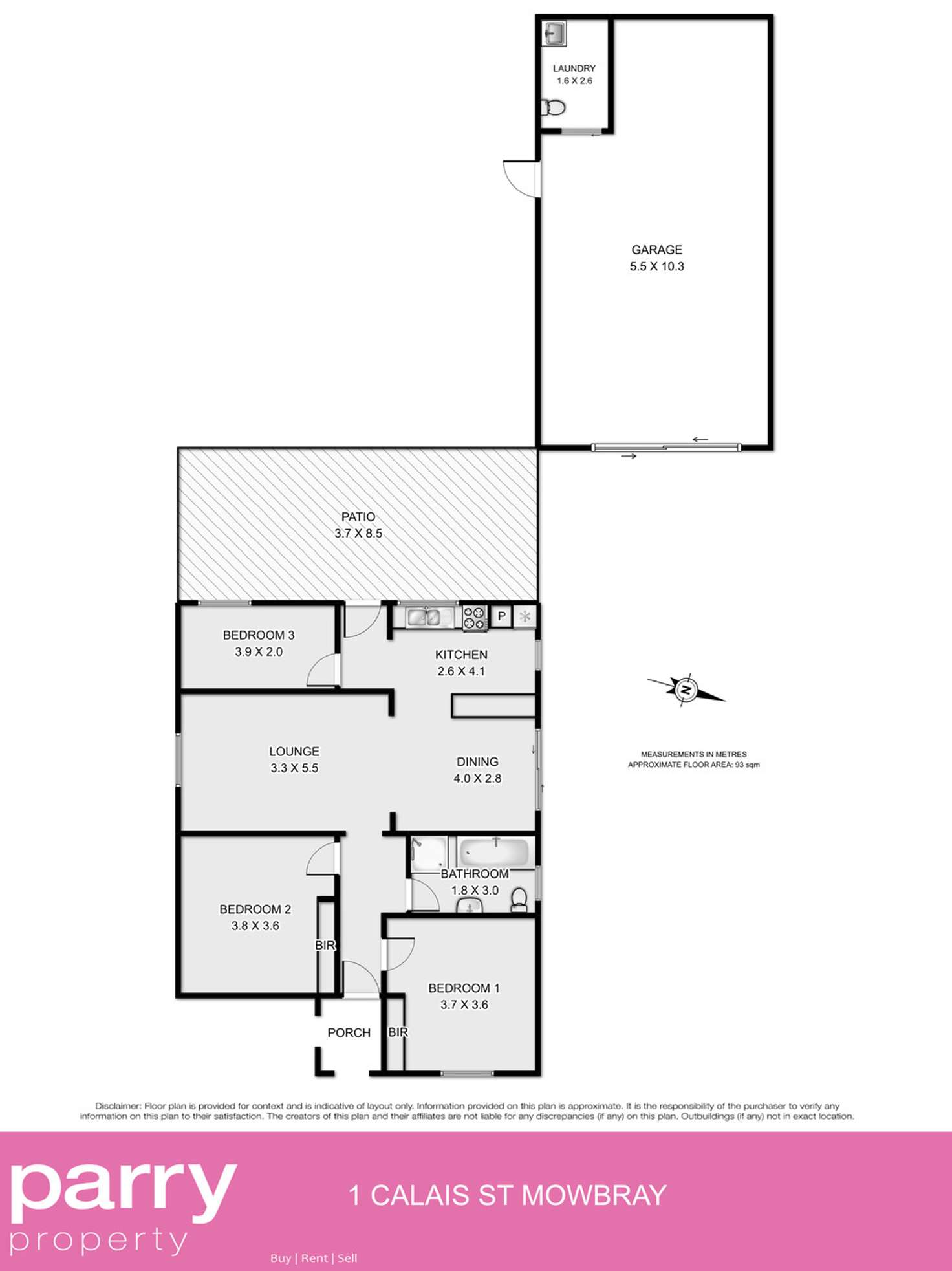 Floorplan of Homely house listing, 1 Calais Street, Mowbray TAS 7248