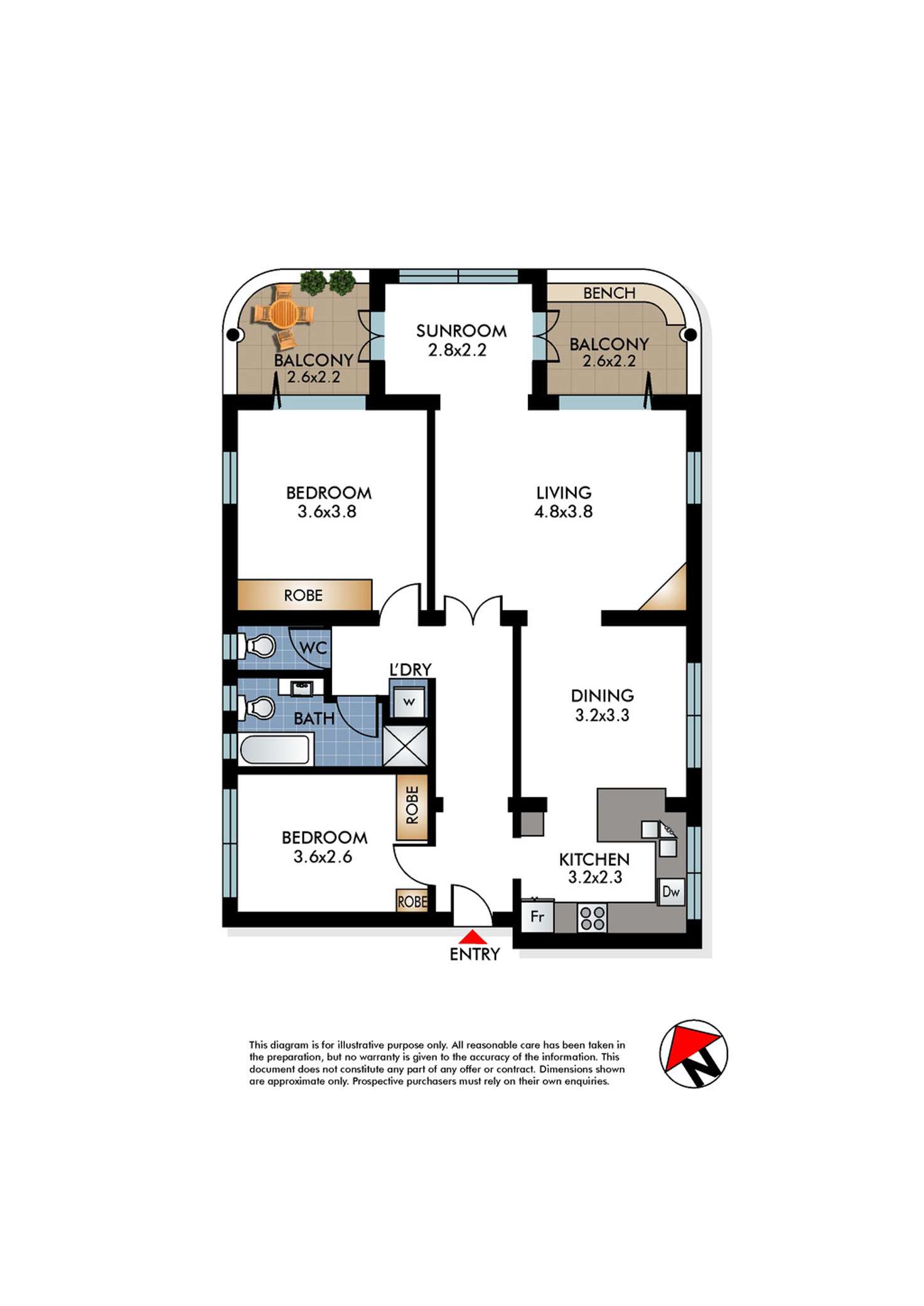 Floorplan of Homely apartment listing, 2/282 Campbell Parade, Bondi Beach NSW 2026