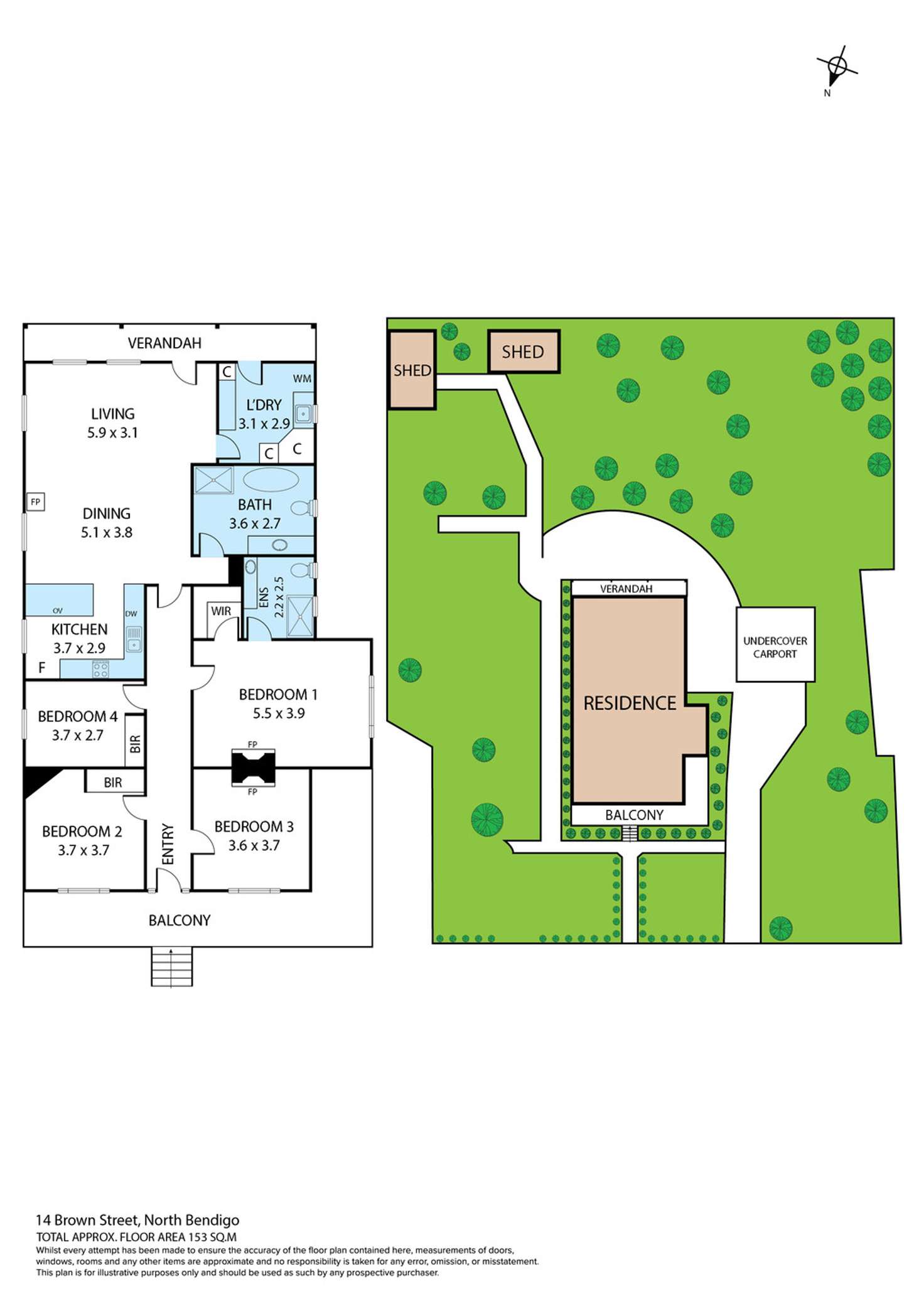 Floorplan of Homely house listing, 14 Brown Street, North Bendigo VIC 3550