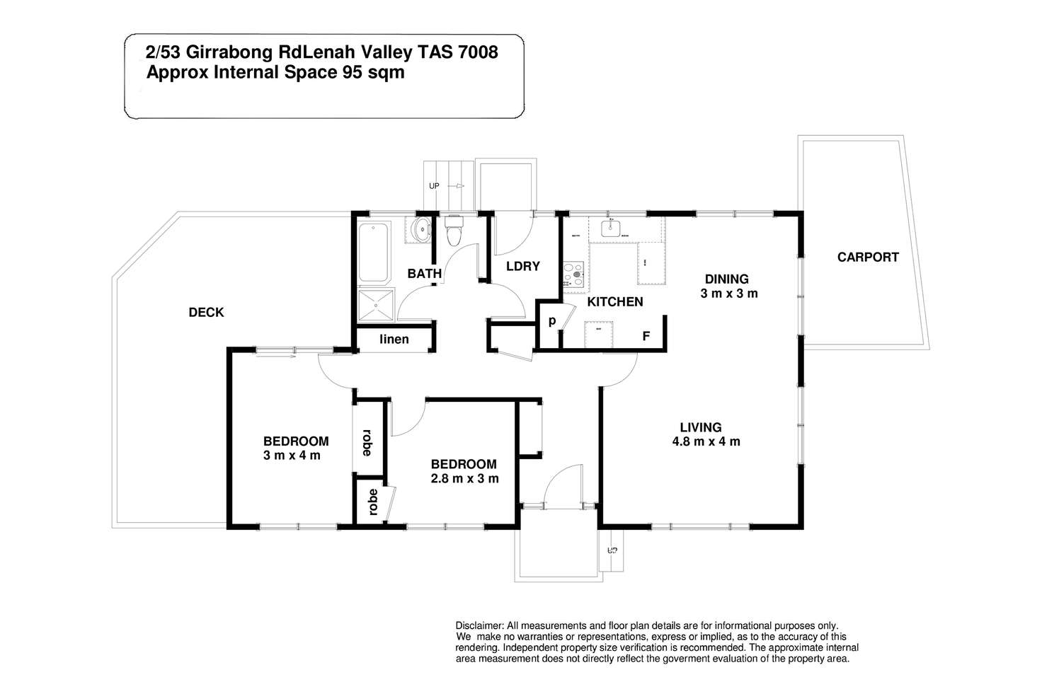 Floorplan of Homely unit listing, 2/53 Girrabong Road, Lenah Valley TAS 7008