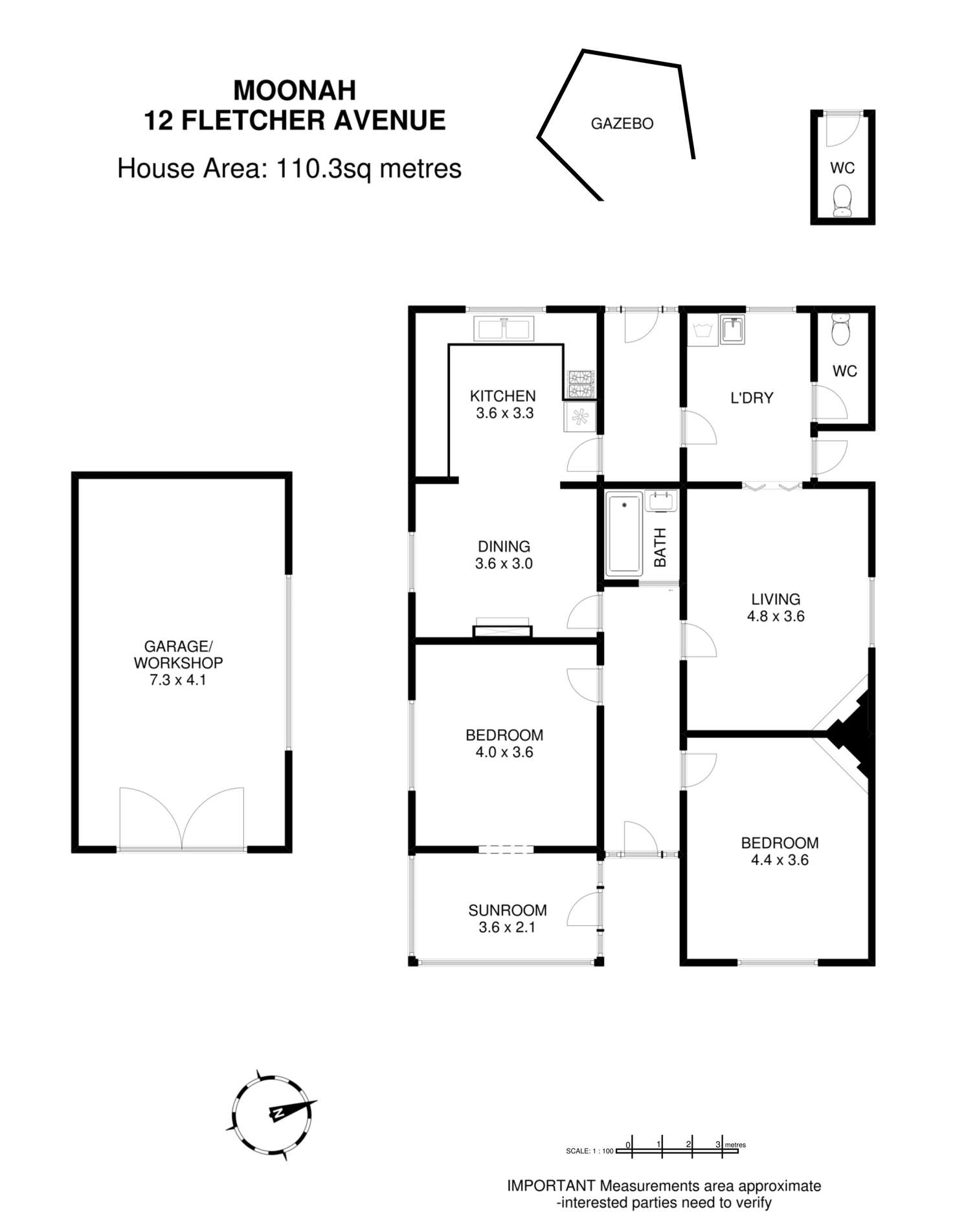 Floorplan of Homely house listing, 12 Fletcher Ave, Moonah TAS 7009