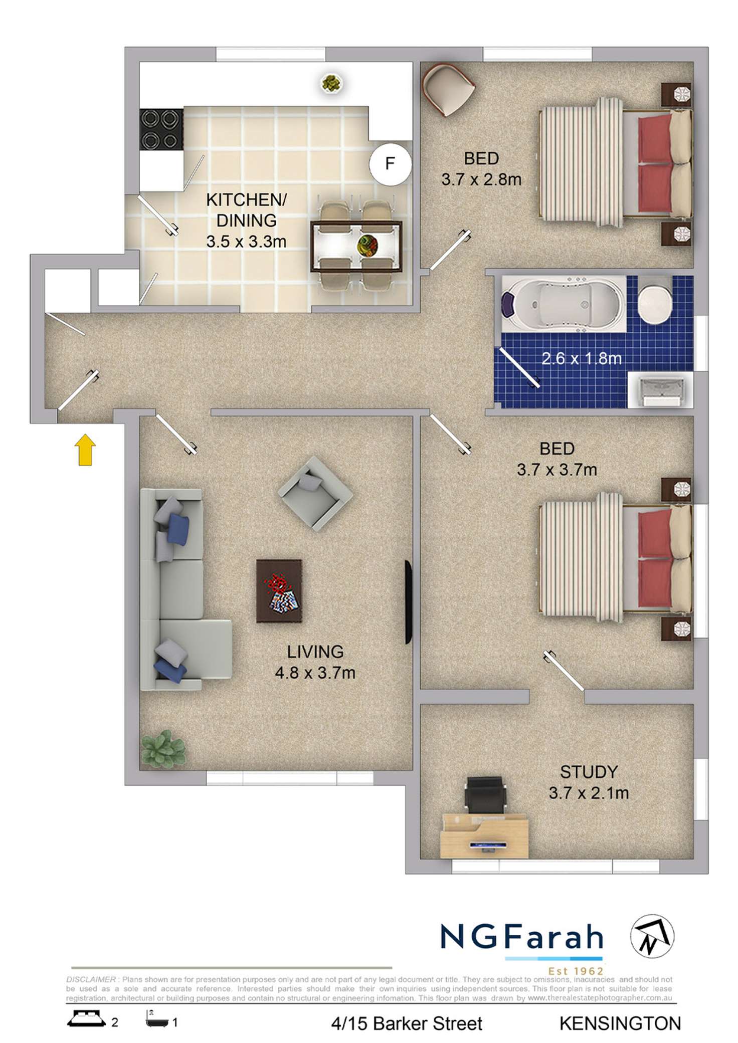 Floorplan of Homely unit listing, 4/15 Barker Street, Kensington NSW 2033