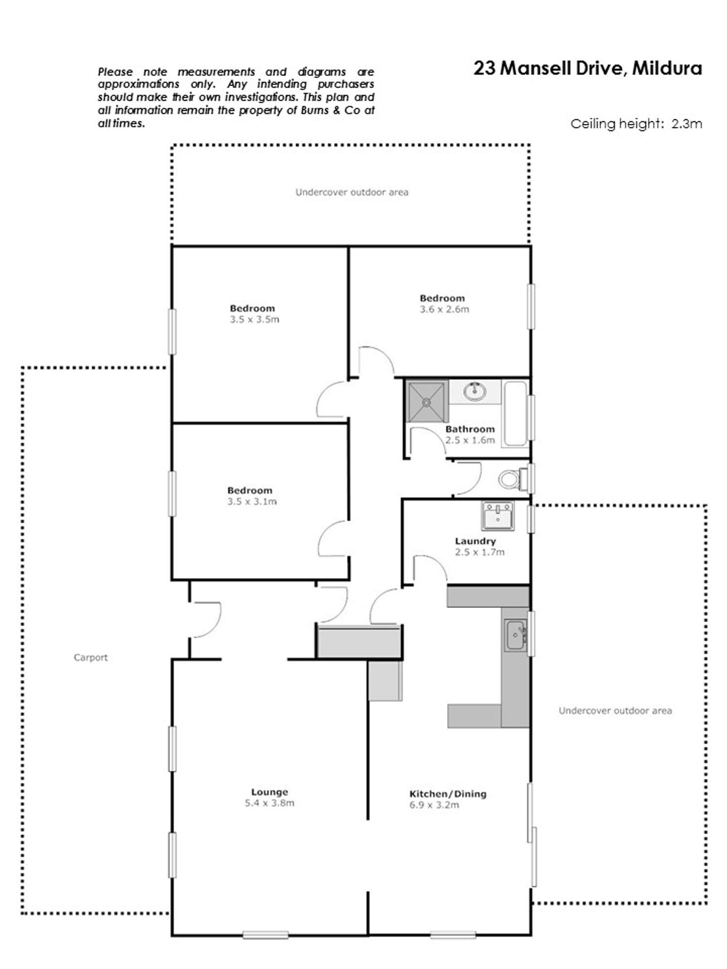 Floorplan of Homely house listing, 23 Mansell Drive, Mildura VIC 3500