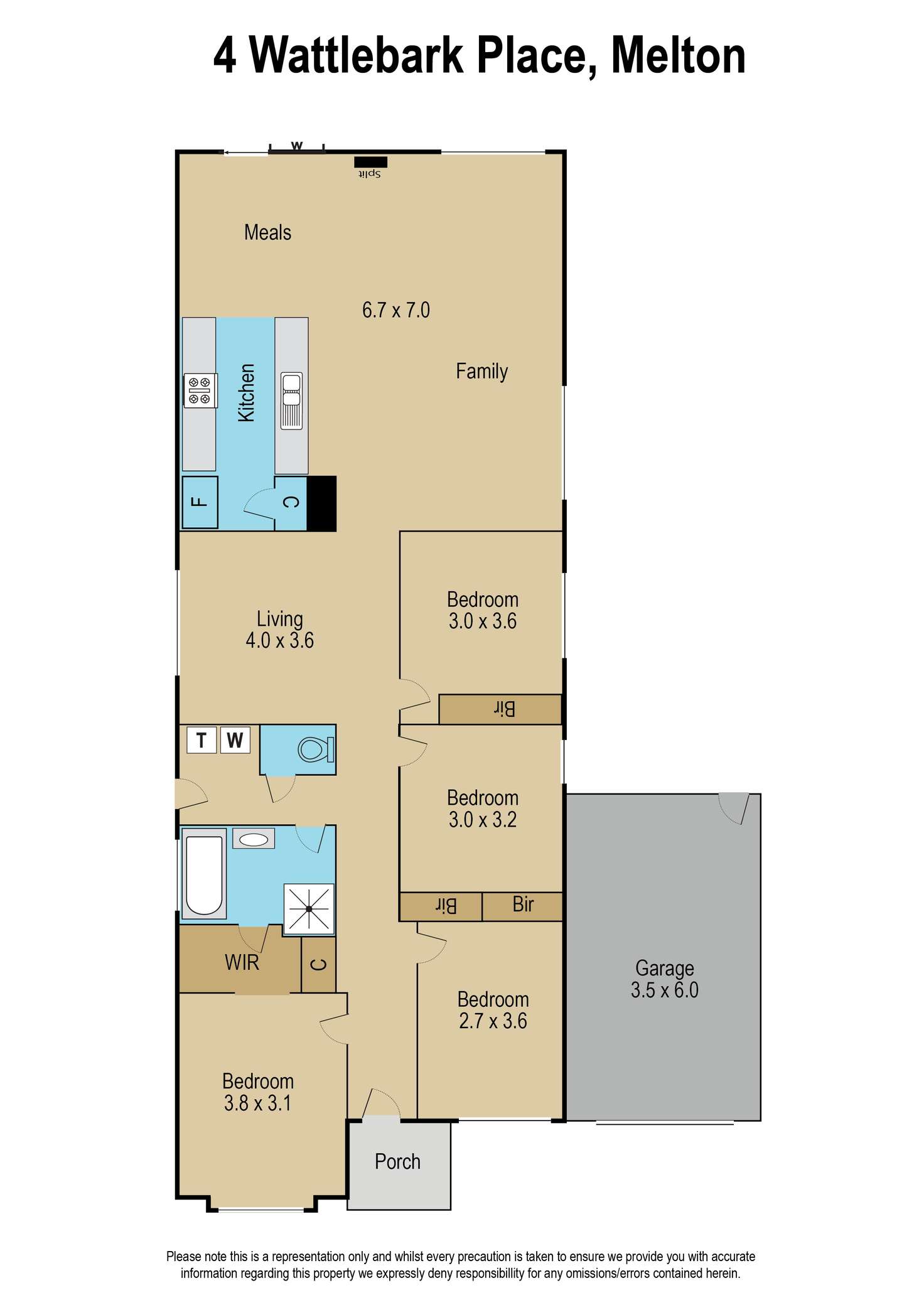 Floorplan of Homely house listing, 4 Wattle Bark Place, Melton VIC 3337