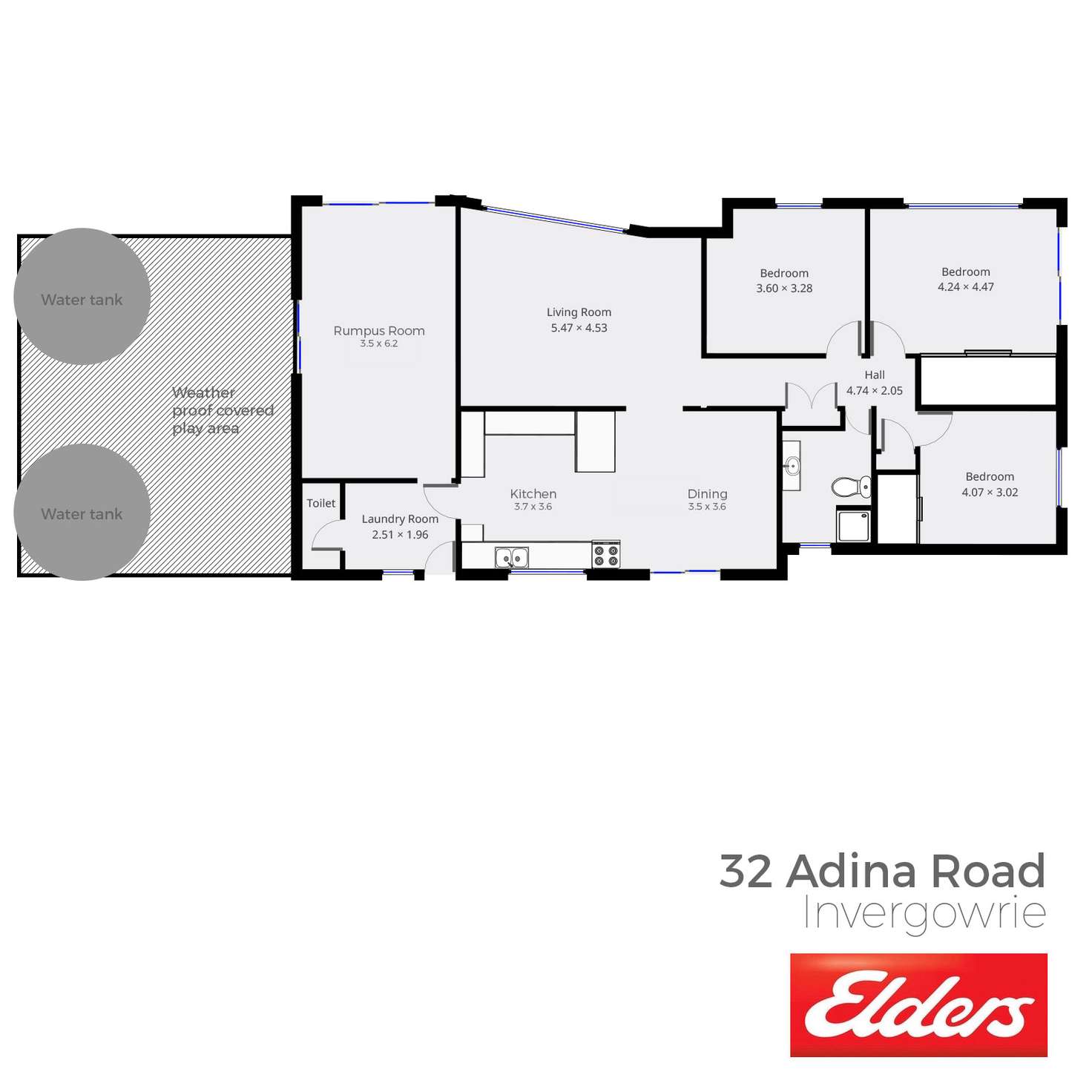 Floorplan of Homely lifestyle listing, 32 Adina Road, Armidale NSW 2350