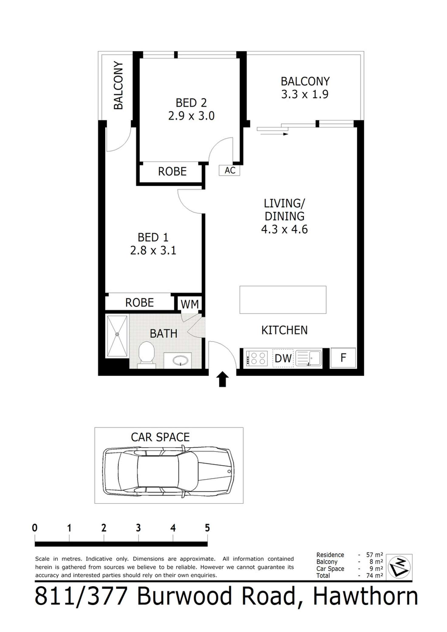 Floorplan of Homely unit listing, 811/377 Burwood Rd, Hawthorn VIC 3122