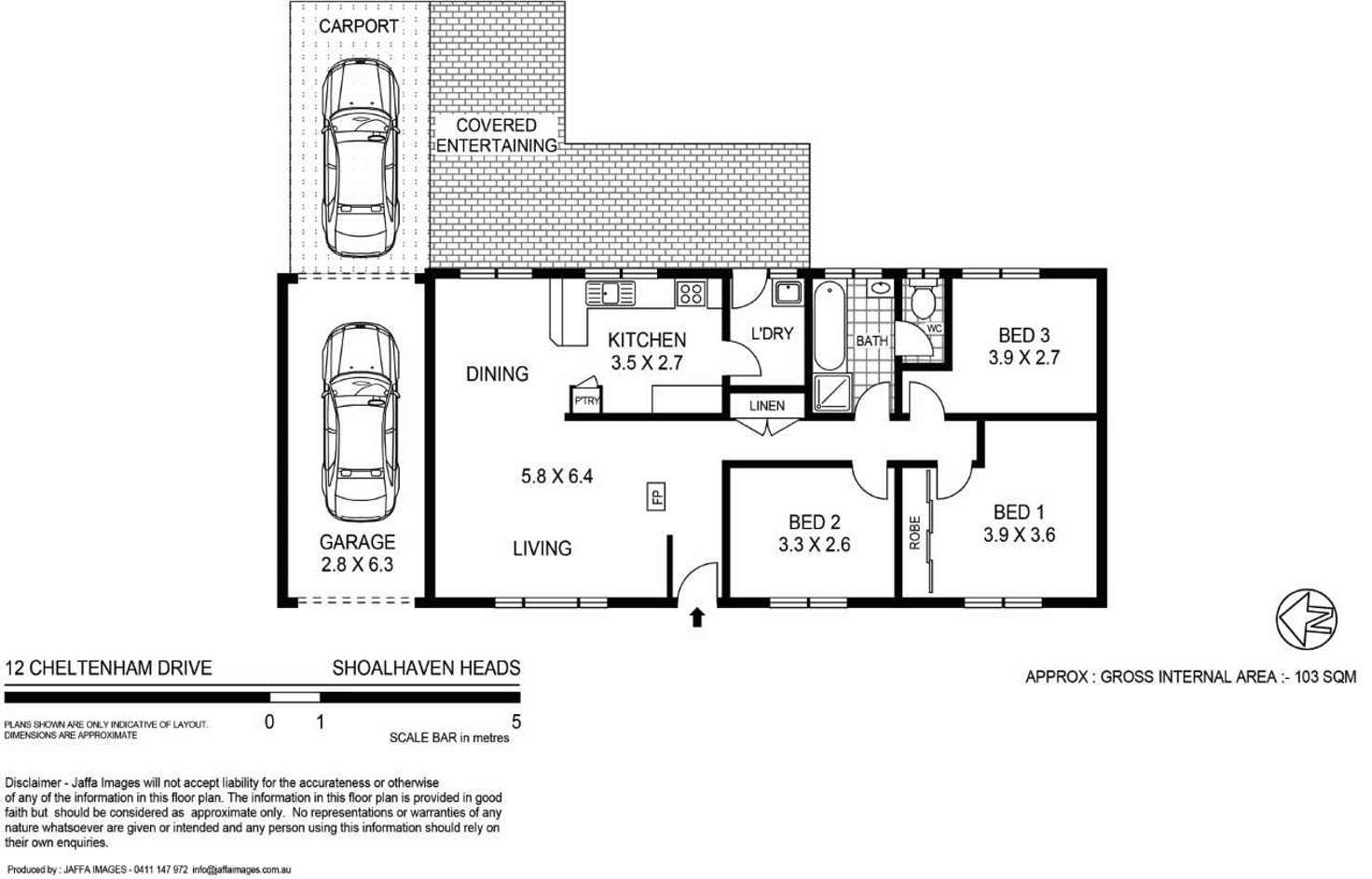 Floorplan of Homely house listing, 12 Cheltenham Drive, Shoalhaven Heads NSW 2535