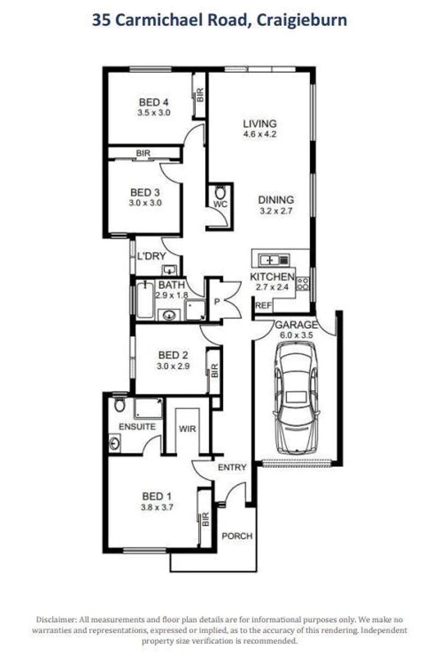 Floorplan of Homely house listing, 35 Carmichael Road, Craigieburn VIC 3064