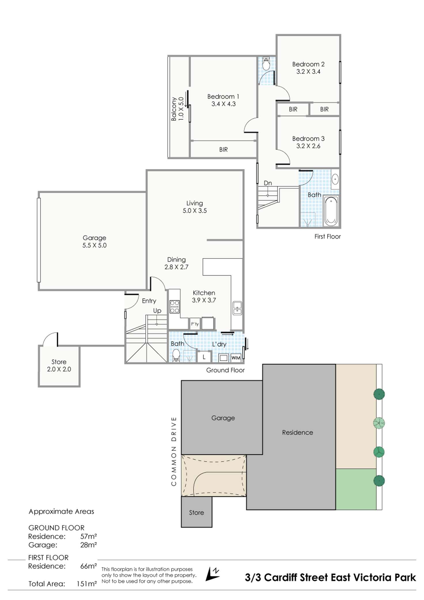 Floorplan of Homely townhouse listing, 3/3 Cardiff Street, East Victoria Park WA 6101