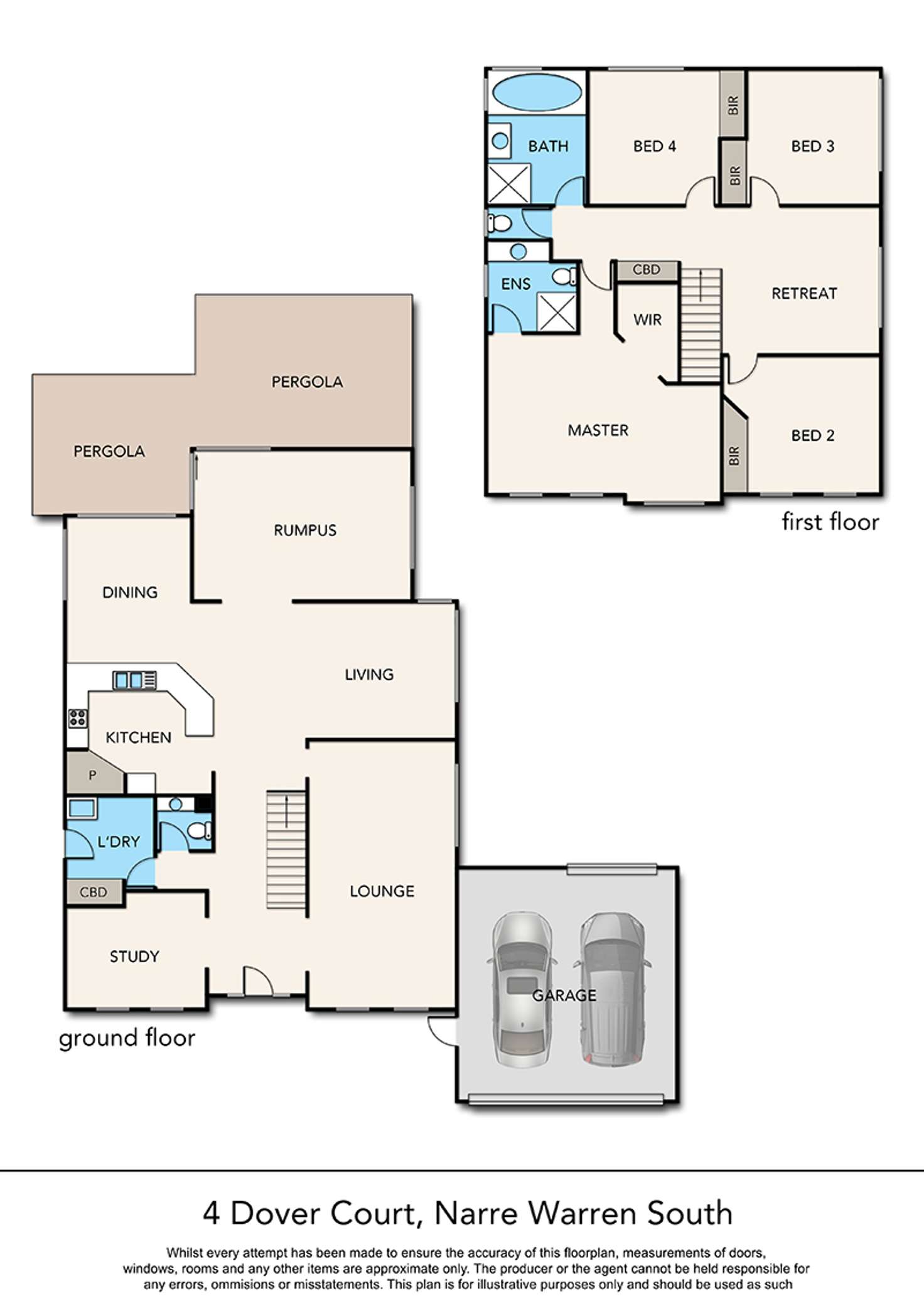 Floorplan of Homely house listing, 4 Dover Court, Narre Warren South VIC 3805