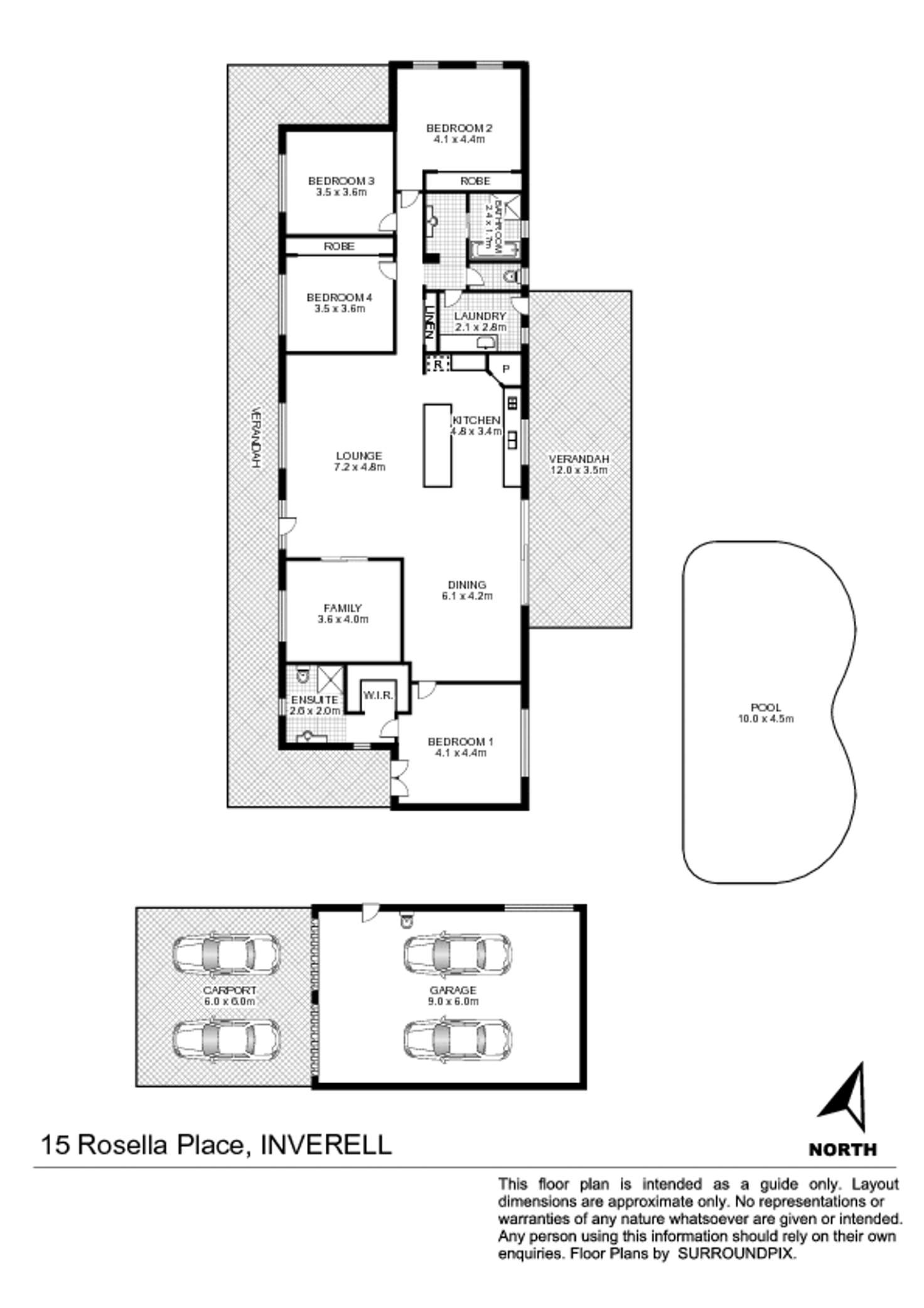 Floorplan of Homely house listing, 15 Rosella Place, Inverell NSW 2360