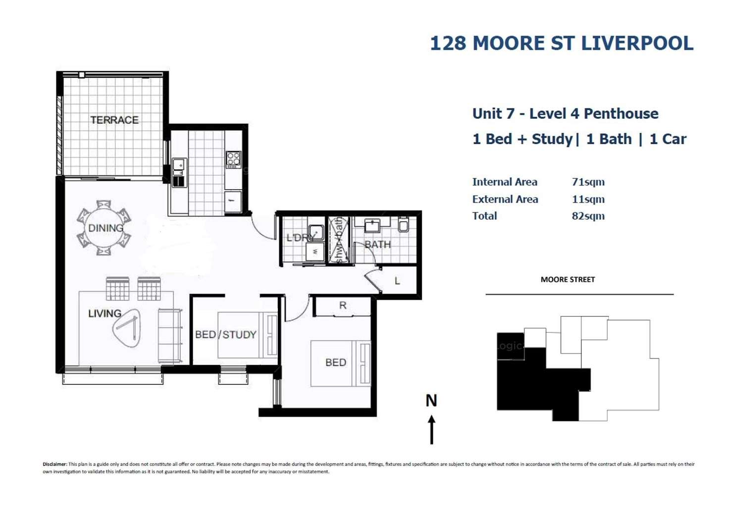 Floorplan of Homely unit listing, 7/128 Moore Street, Liverpool NSW 2170