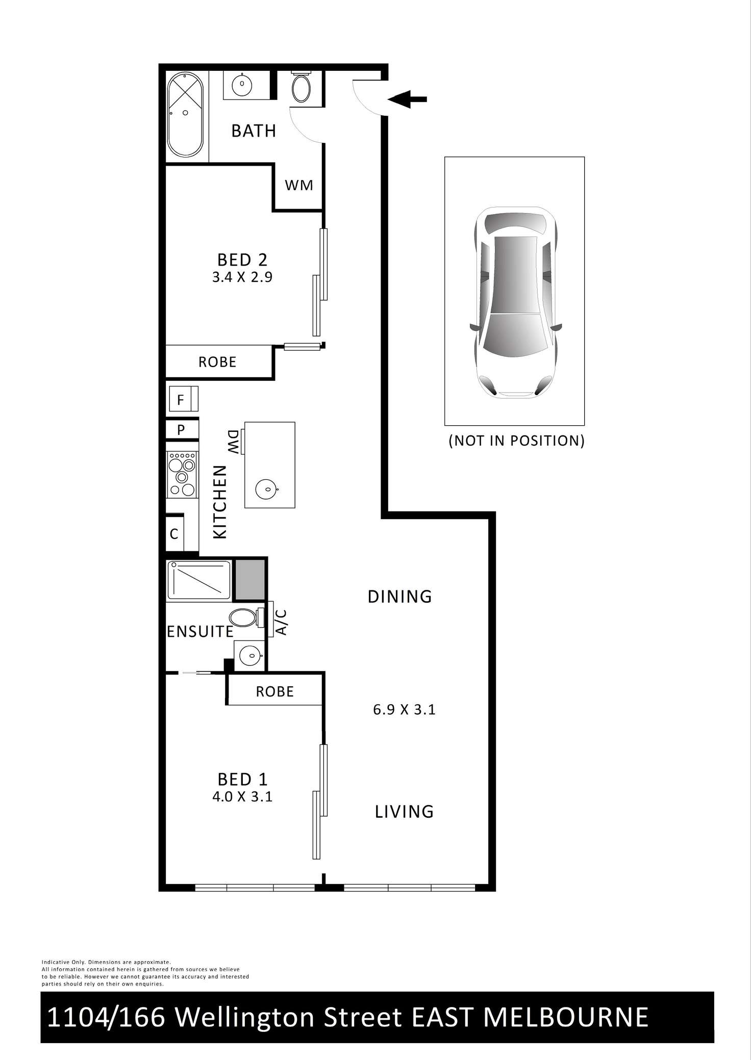 Floorplan of Homely apartment listing, 1104/166 Wellington Parade, East Melbourne VIC 3002