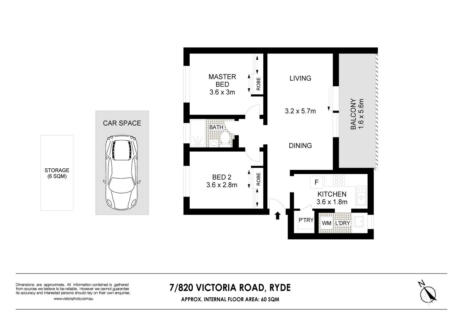 Floorplan of Homely apartment listing, 7/820 Victoria Road, Ryde NSW 2112