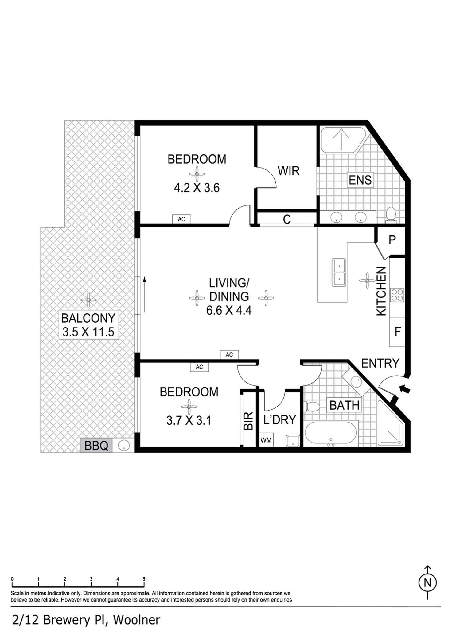 Floorplan of Homely unit listing, 2/12 Brewery Place, Woolner NT 820