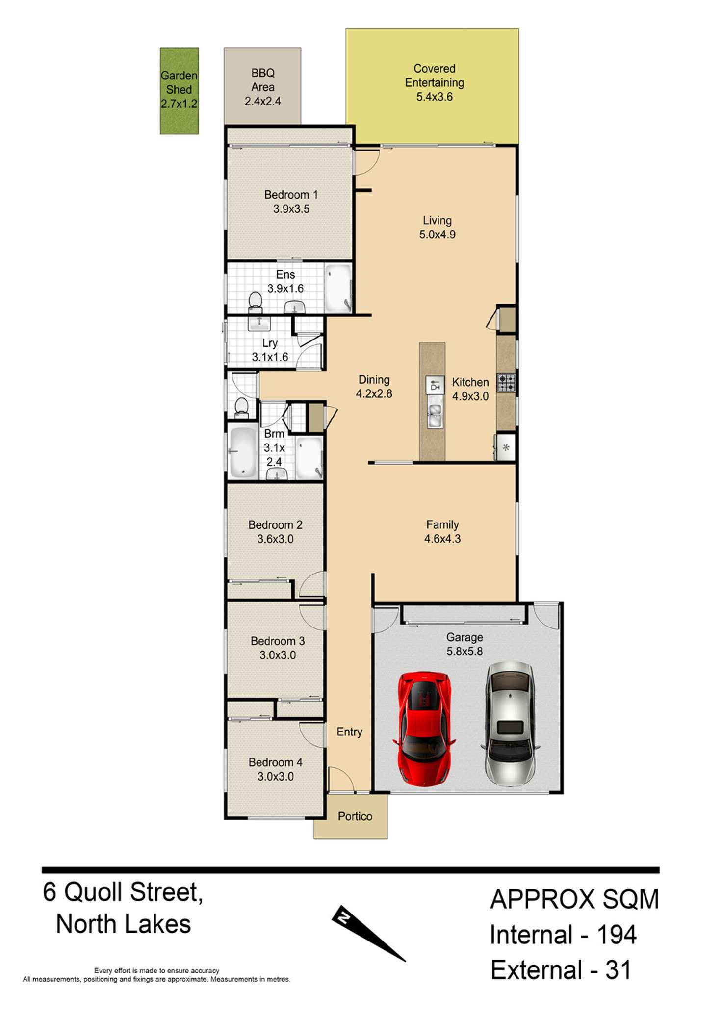 Floorplan of Homely house listing, 6 QUOLL CRT, North Lakes QLD 4509