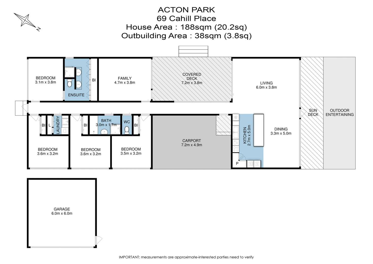 Floorplan of Homely house listing, 69 Cahill Place, Acton Park TAS 7170