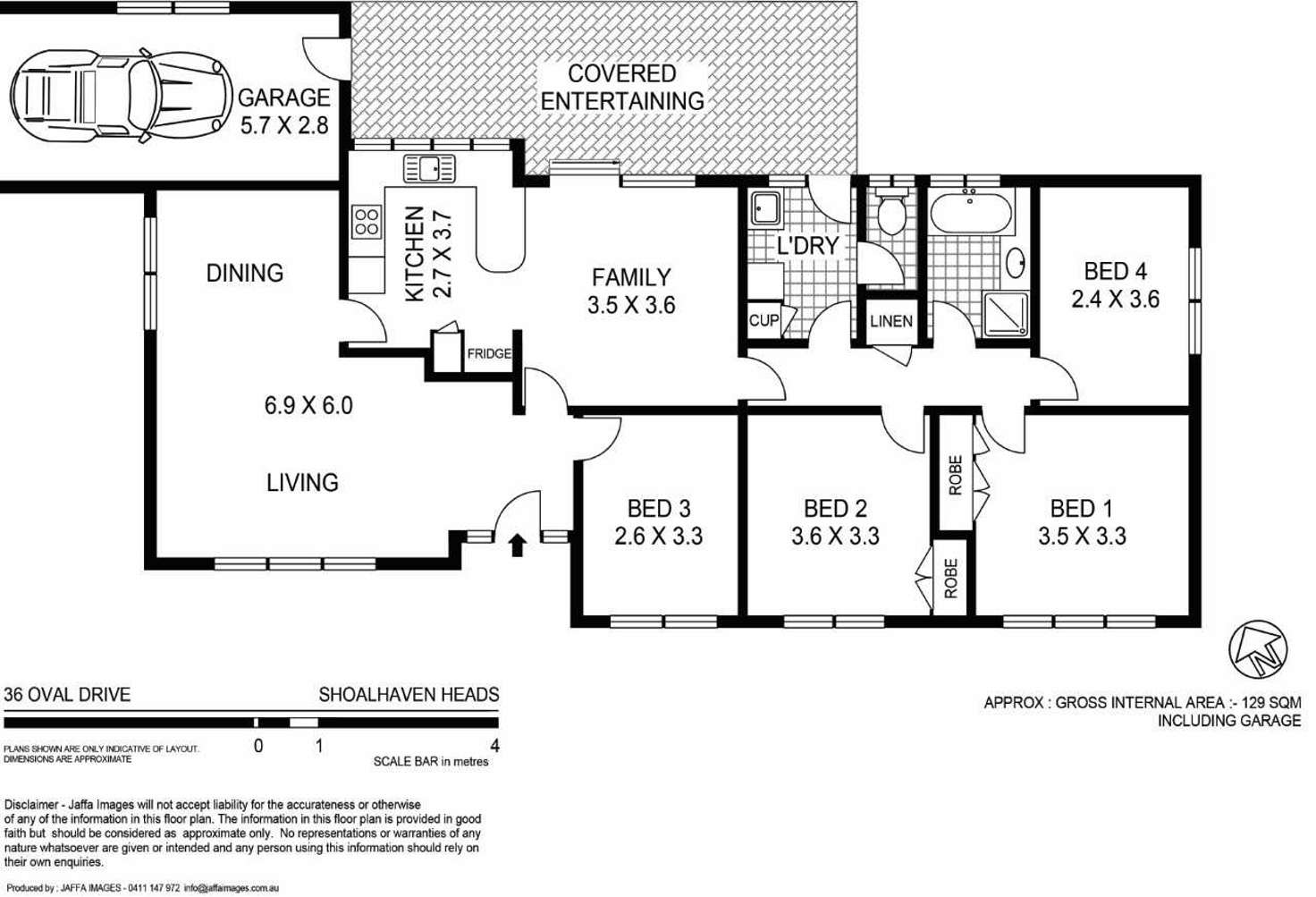 Floorplan of Homely house listing, 36 Oval Drive, Shoalhaven Heads NSW 2535