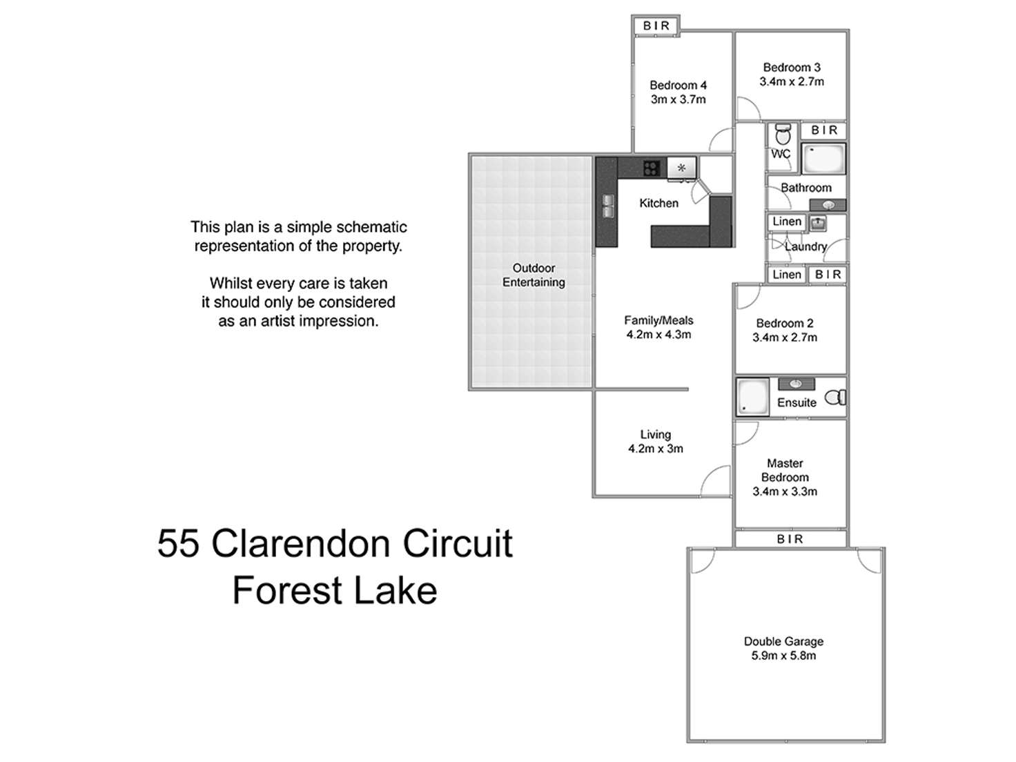 Floorplan of Homely house listing, 55 Clarendon Circuit, Forest Lake QLD 4078