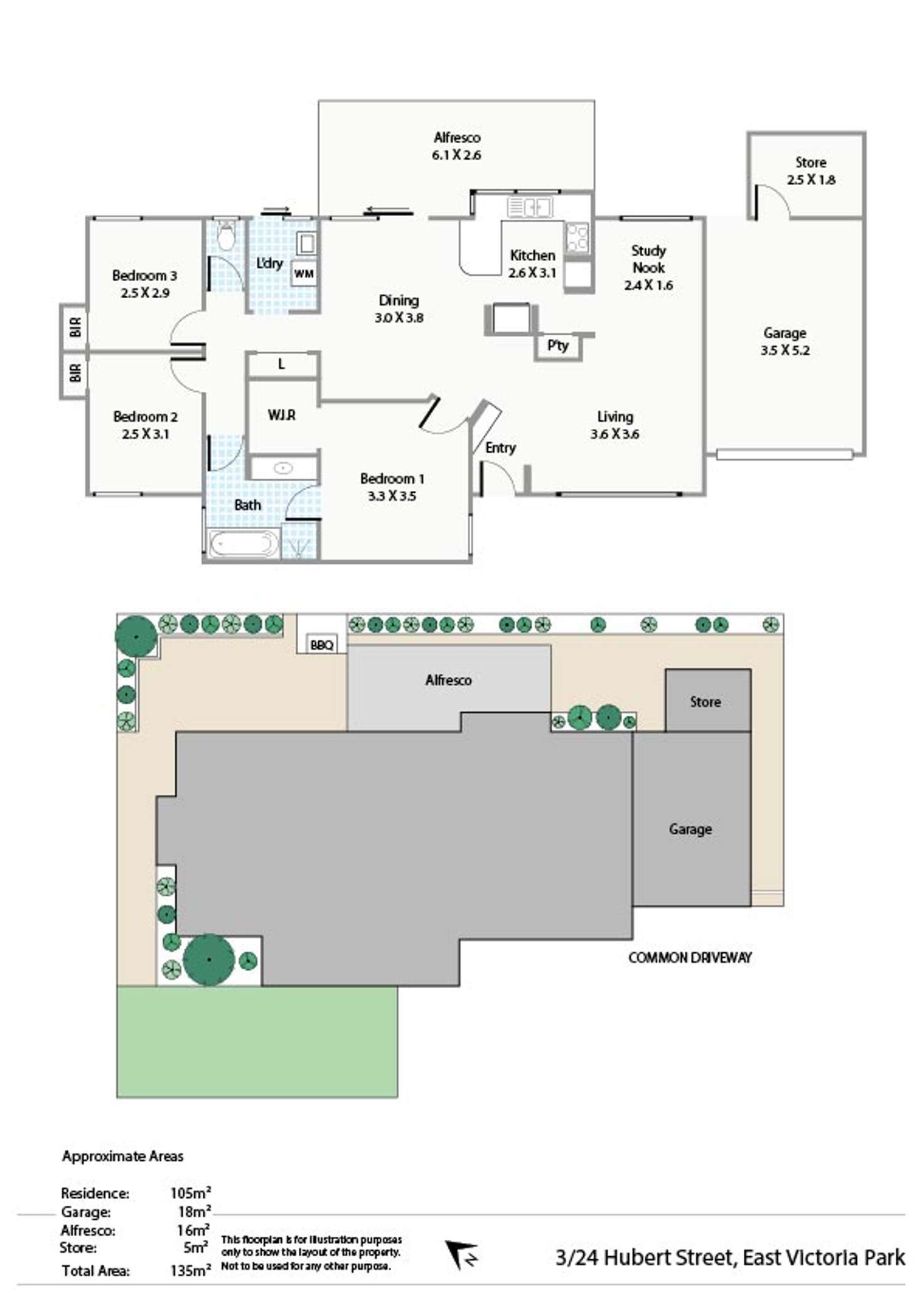 Floorplan of Homely villa listing, 3/24 Hubert Street, East Victoria Park WA 6101