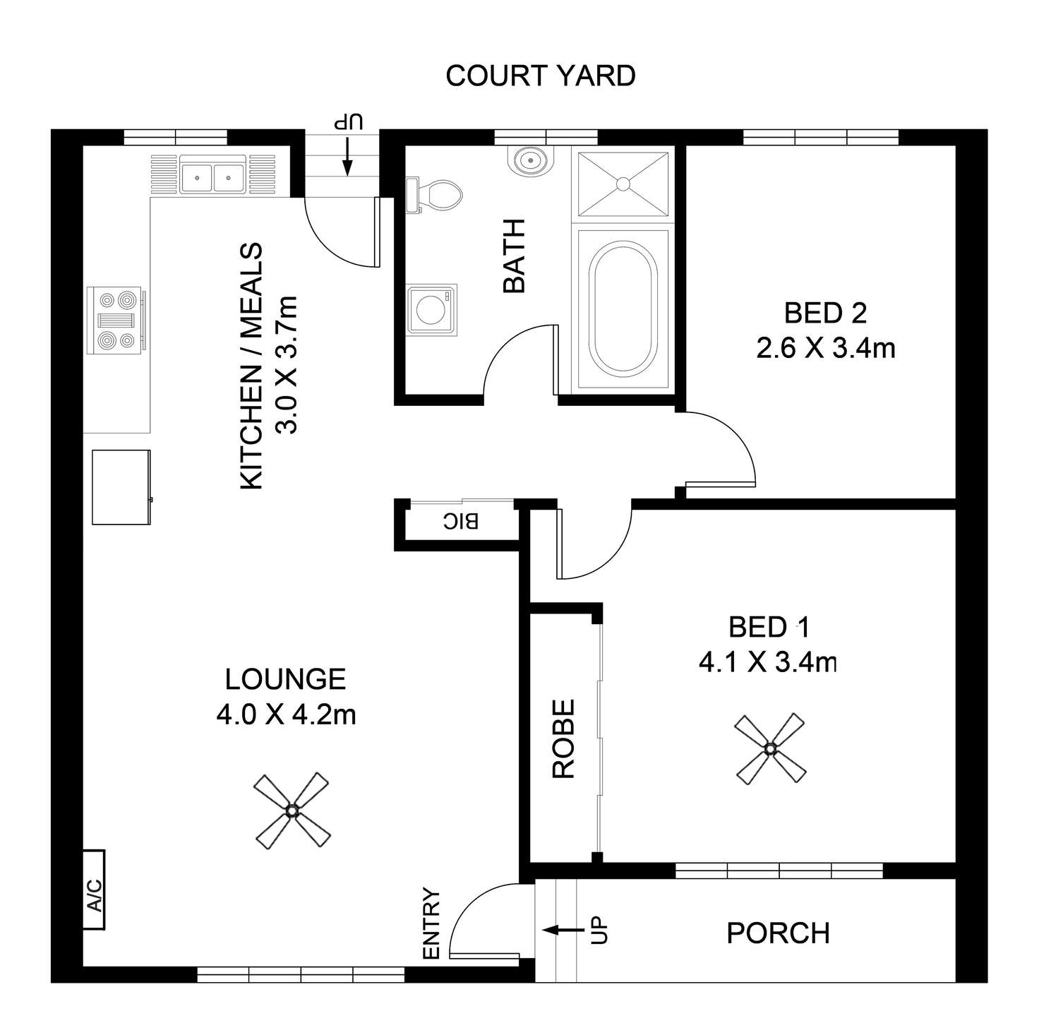 Floorplan of Homely unit listing, 1/54 Cashel Street, St Marys SA 5042