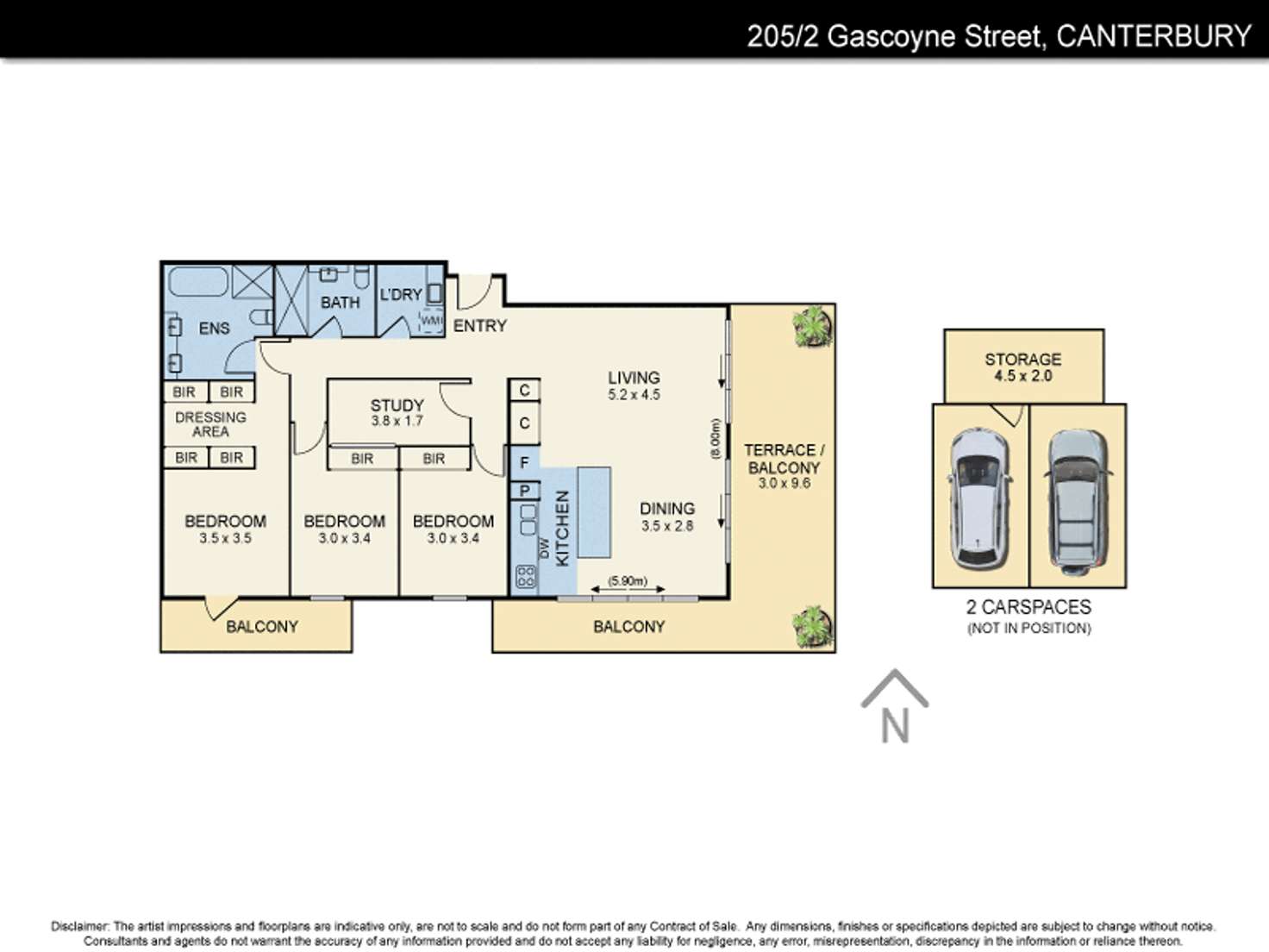 Floorplan of Homely apartment listing, 205/2 Gascoyne Street, Canterbury VIC 3126