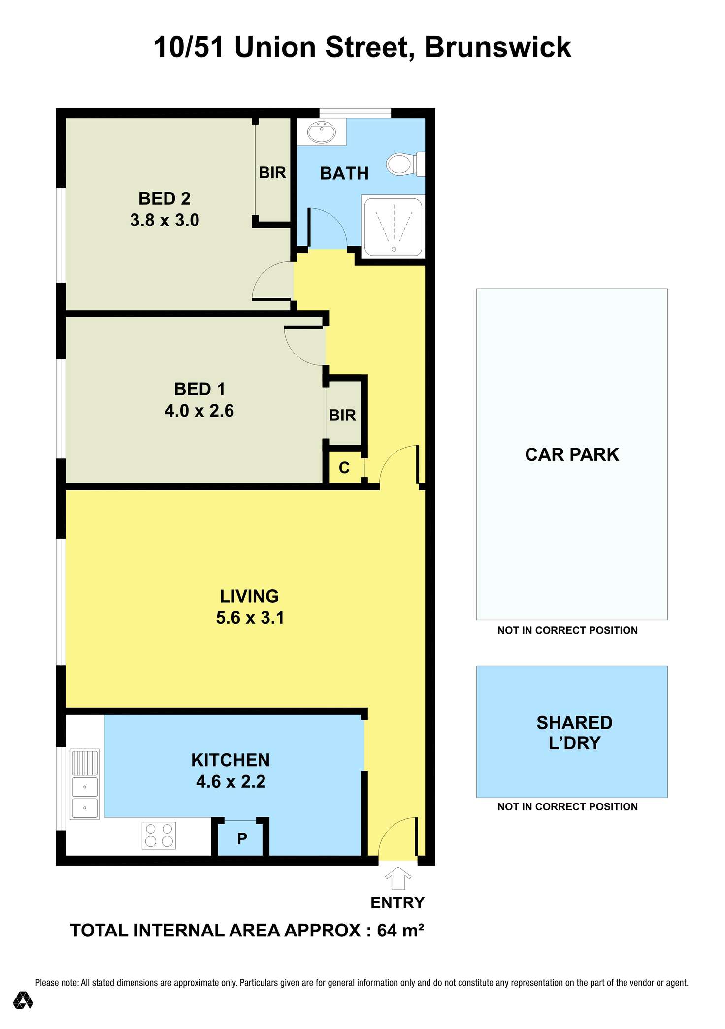 Floorplan of Homely apartment listing, 10/51 Union Street, Brunswick VIC 3056