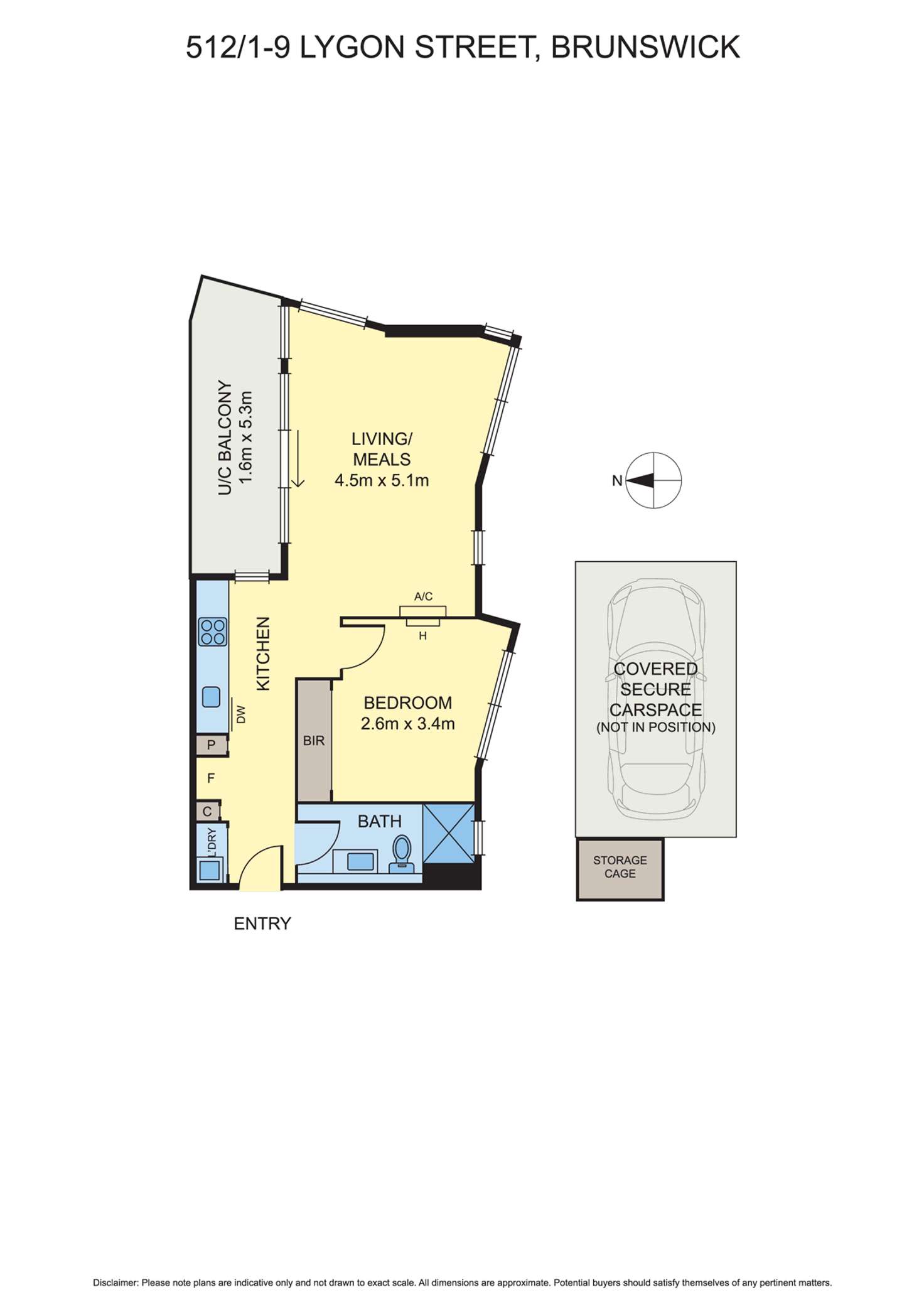 Floorplan of Homely apartment listing, 512/1-9 Lygon Street, Brunswick VIC 3056