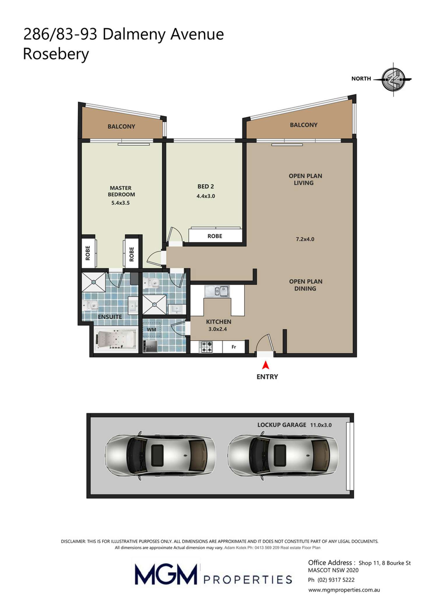 Floorplan of Homely apartment listing, 286/83-93 Dalmeny Avenue, Rosebery NSW 2018